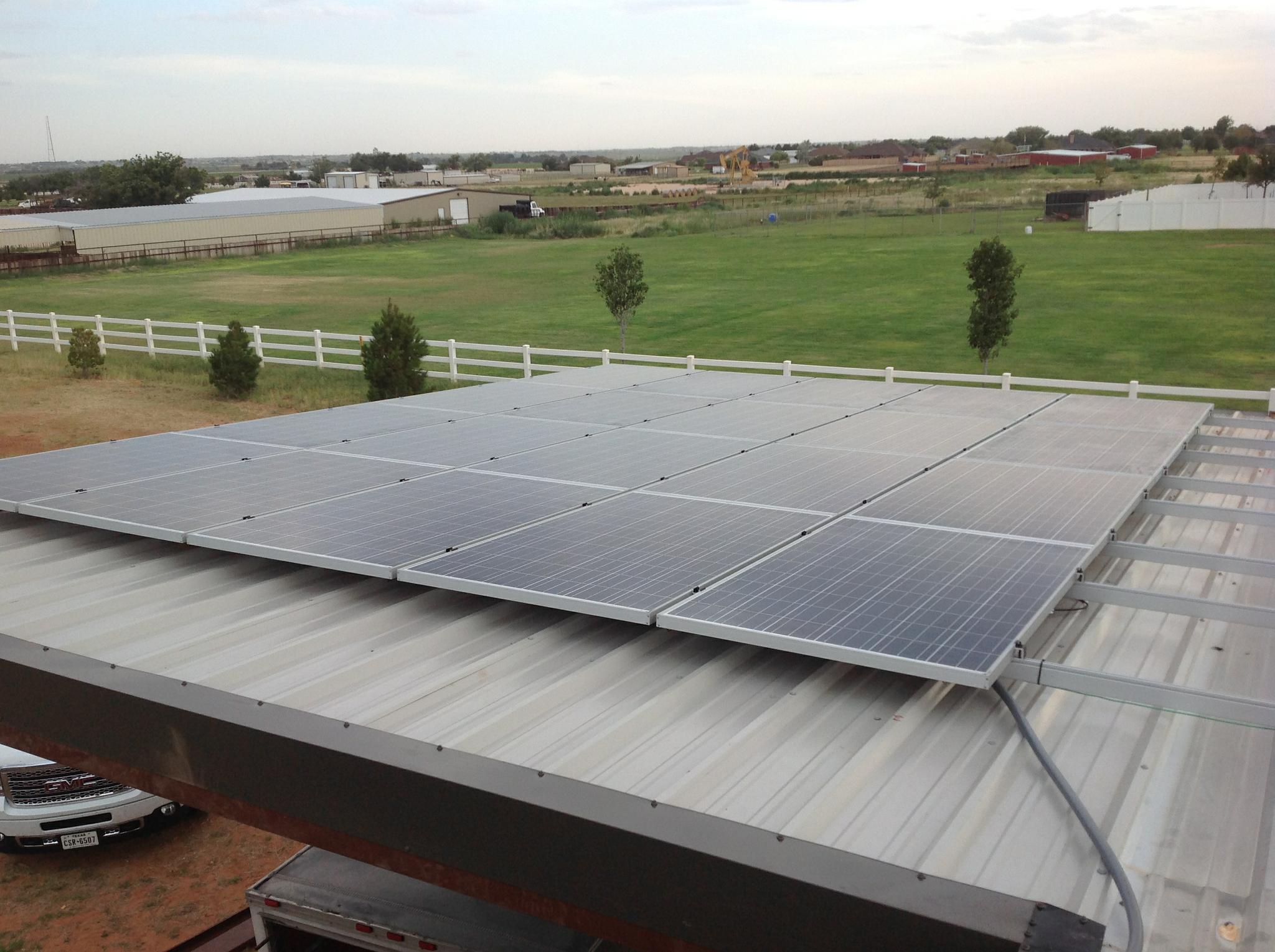 Solar on Metal roof garage