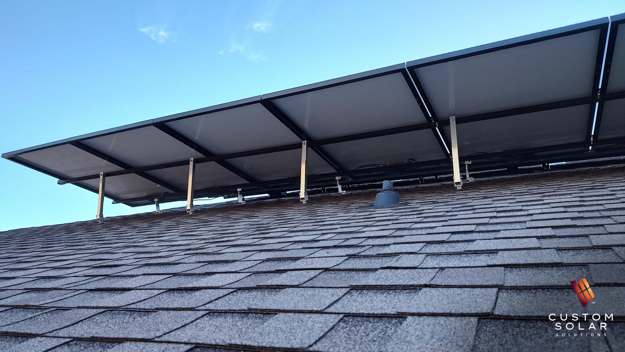 Solar Panel Installation on Tilt (rear view) by Custom Solar Solutions