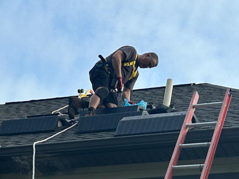 Working on the roof