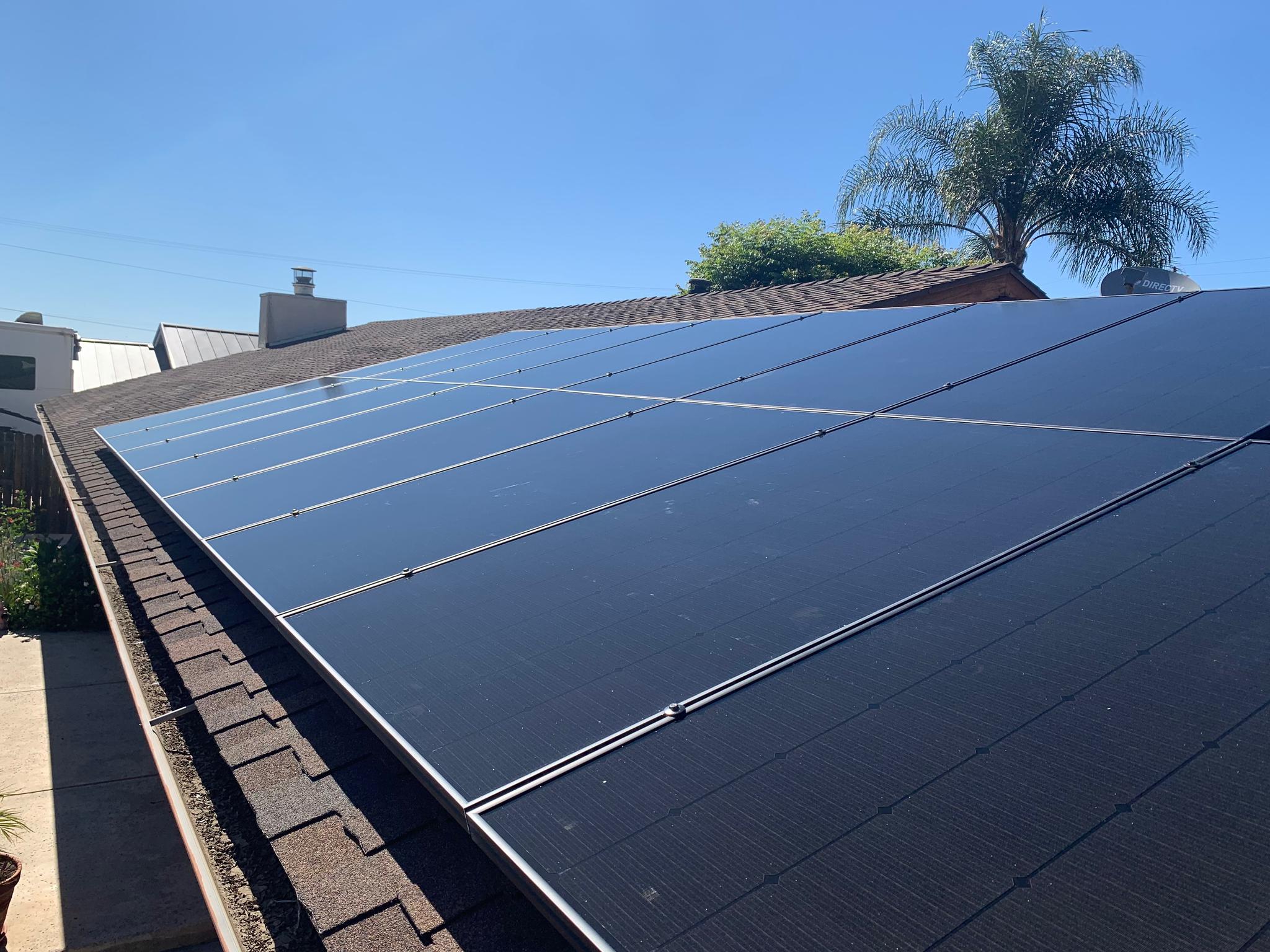 4 Solar Granada Hills Solar system installation on a shingle roof