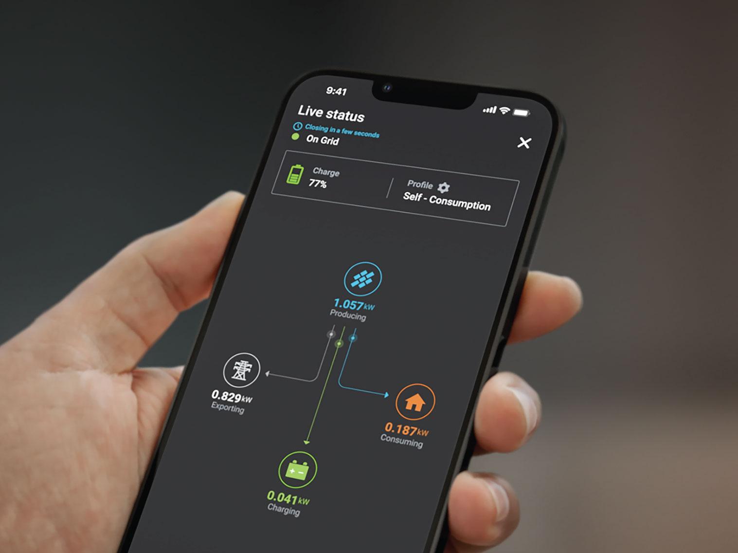 All of our systems come standard with a production and consumption monitoring app