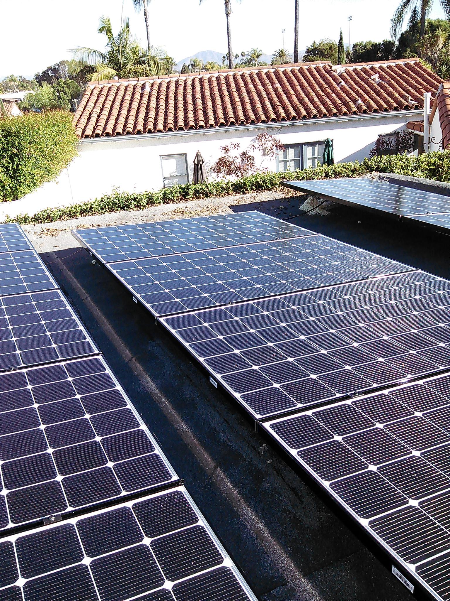 San Diego 92116 (Kensington) - Small solar system on flat garage roof