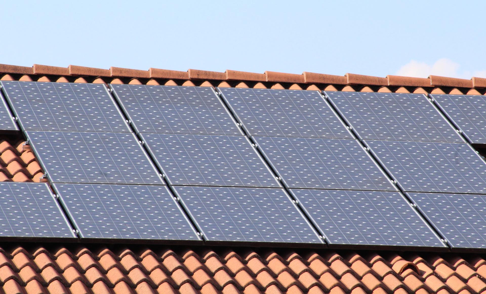 Riverside solar panel installation