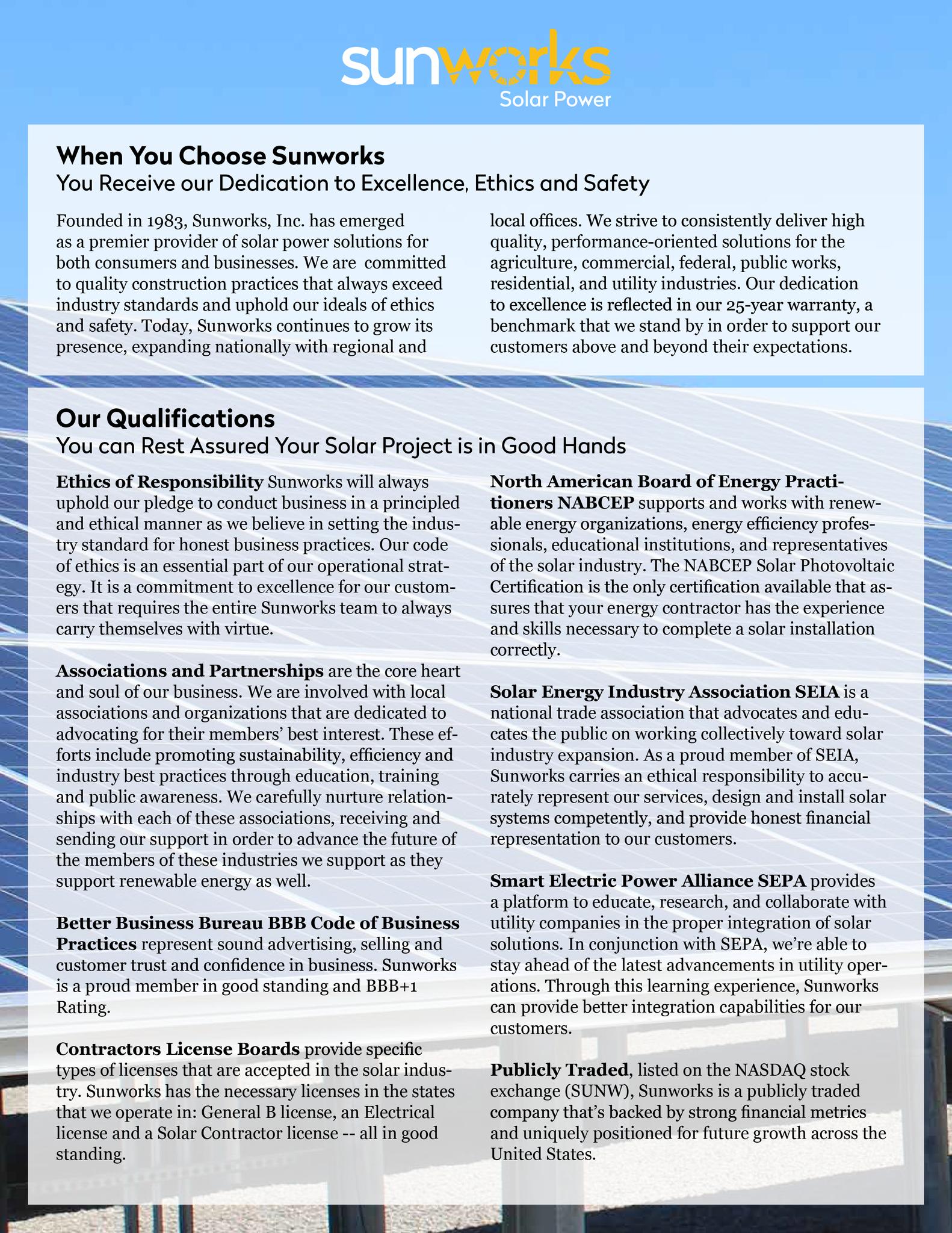 Statement of Qualifications