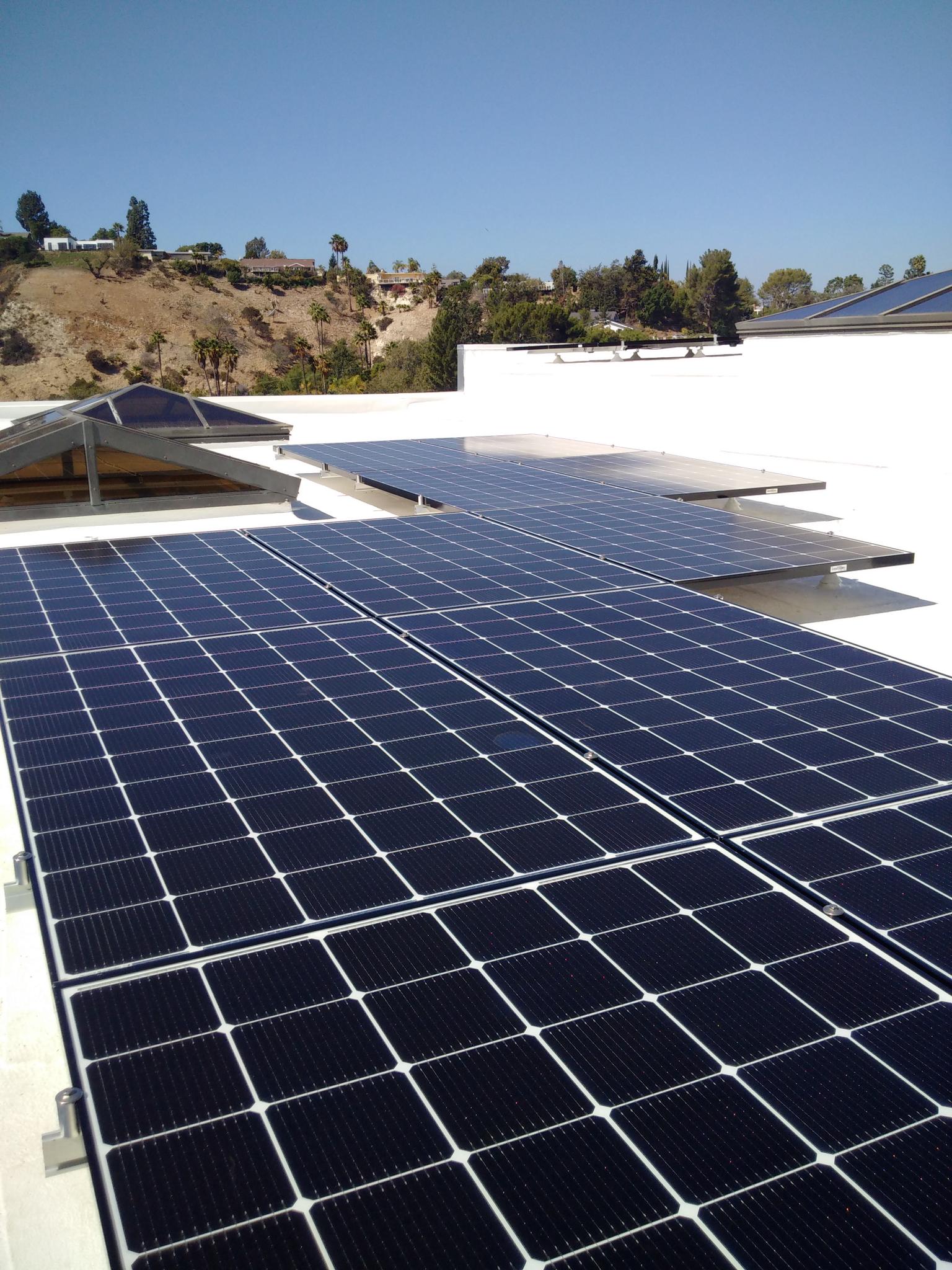 10.56kW flat roof residential solar in Bel Air, CA
