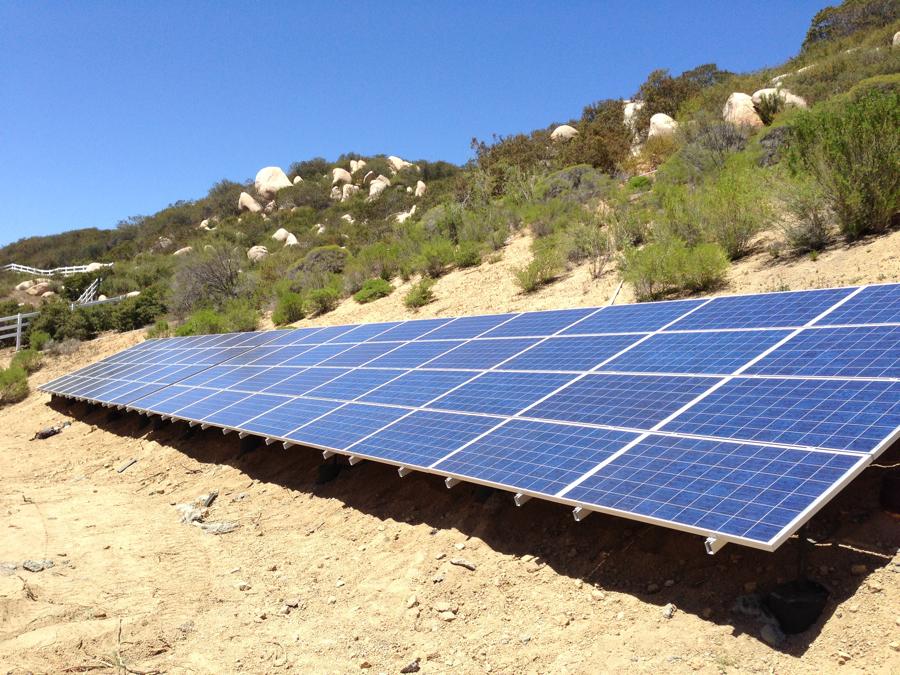 Residential ground mounted solar systems.