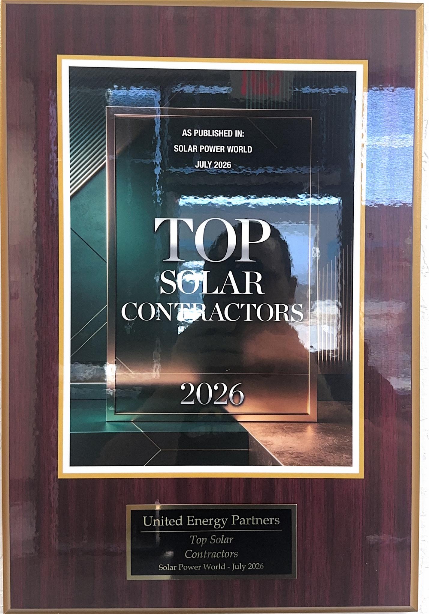 2026 Top Solar Contractor Award