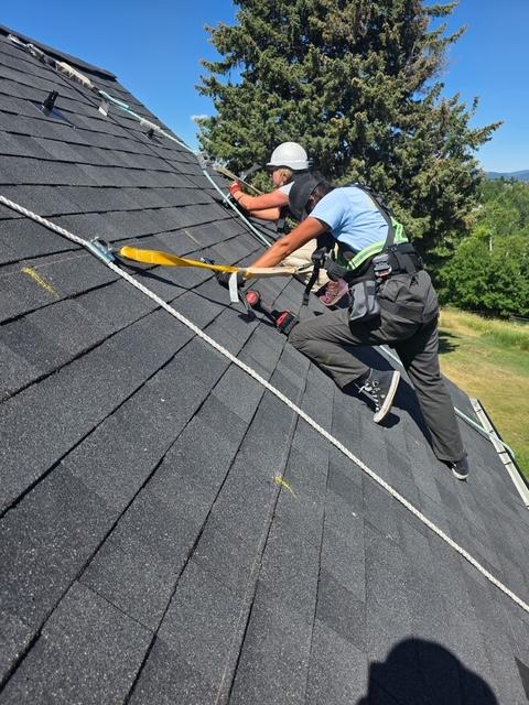 Our Crew Installing a Roof-Mounted System on a Multi-Family Unit
