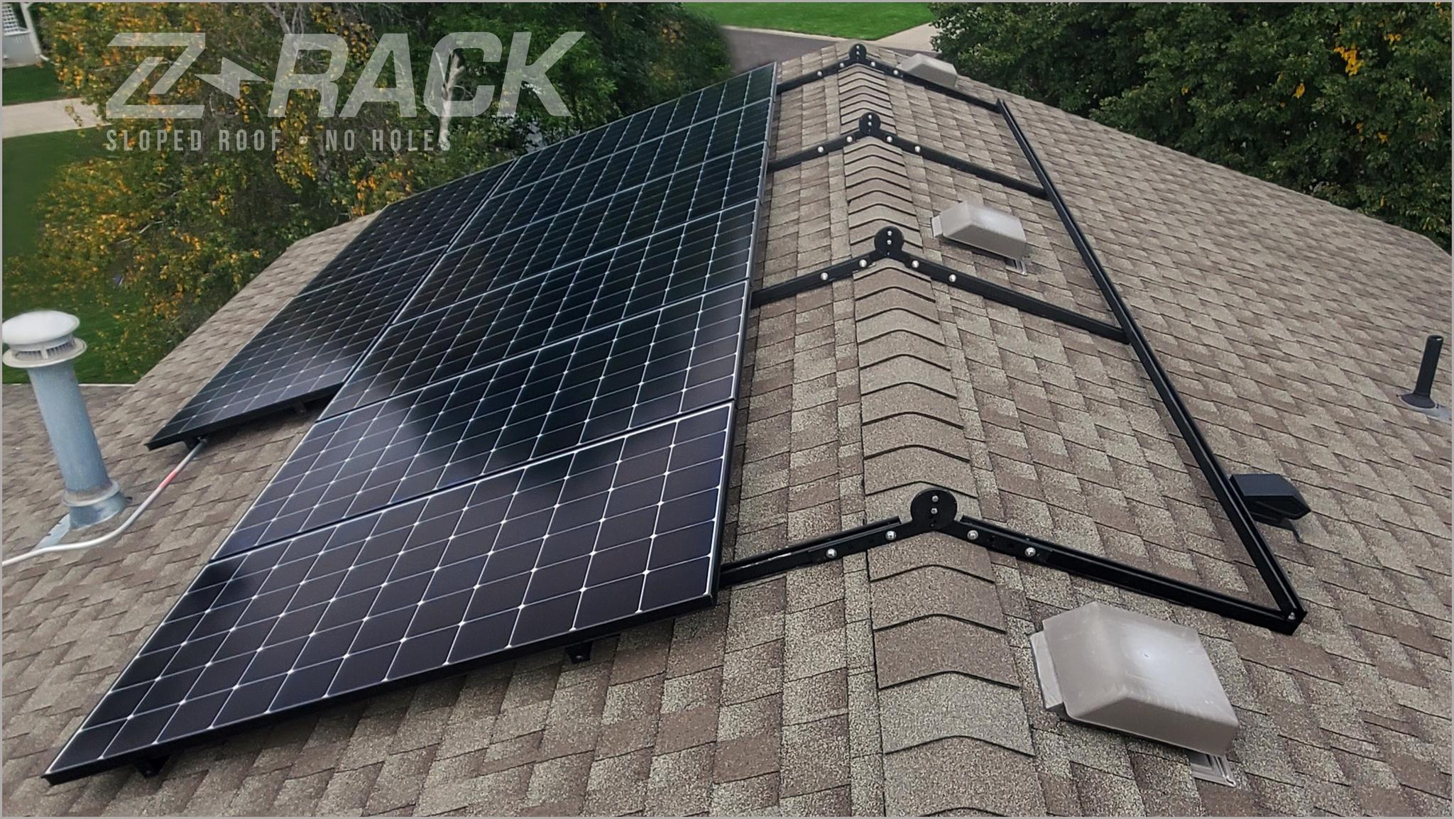 Z-Rack on asphalt shingle roof