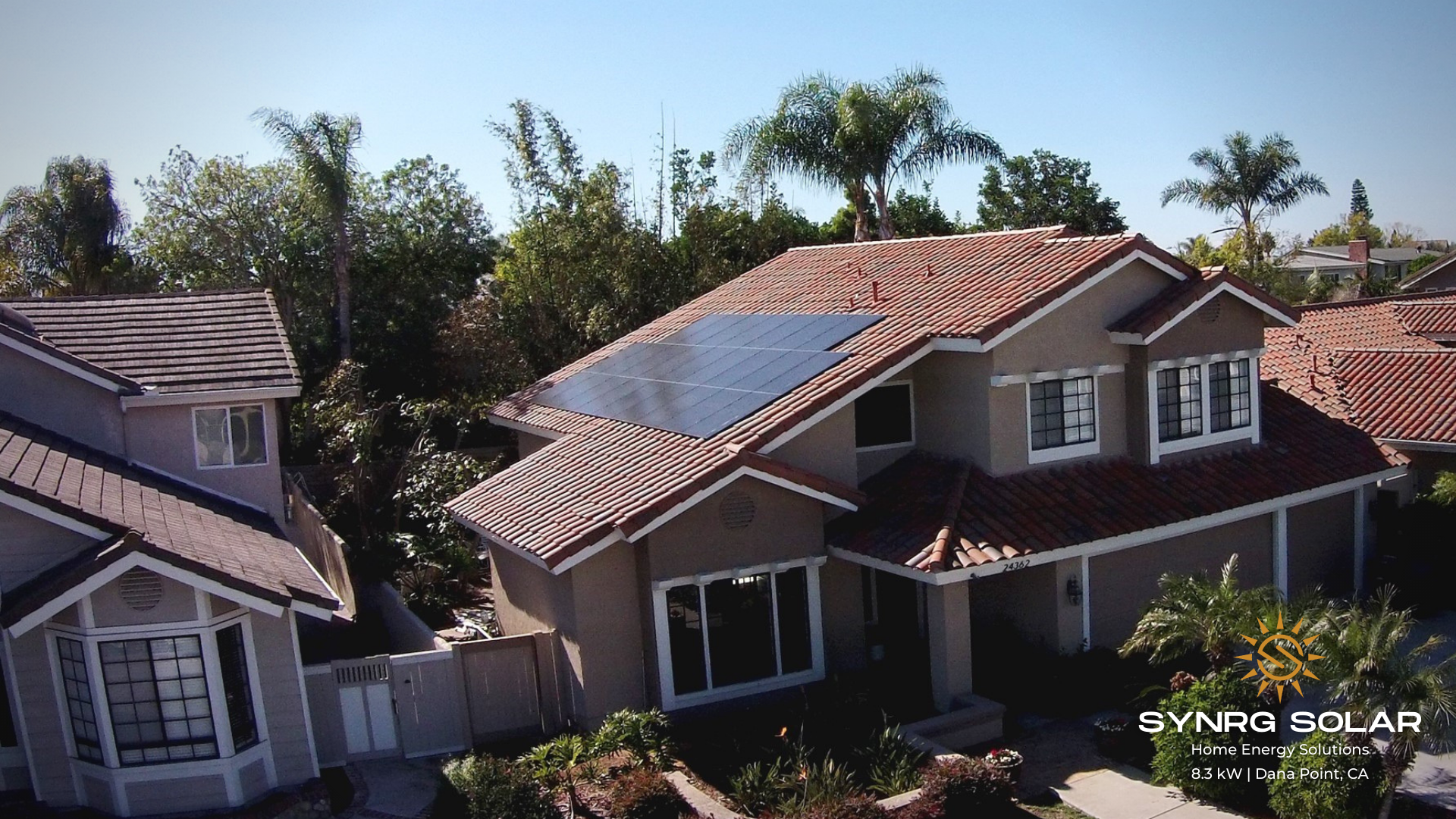 Completed custom install on clay tile roof - Dana Point, CA