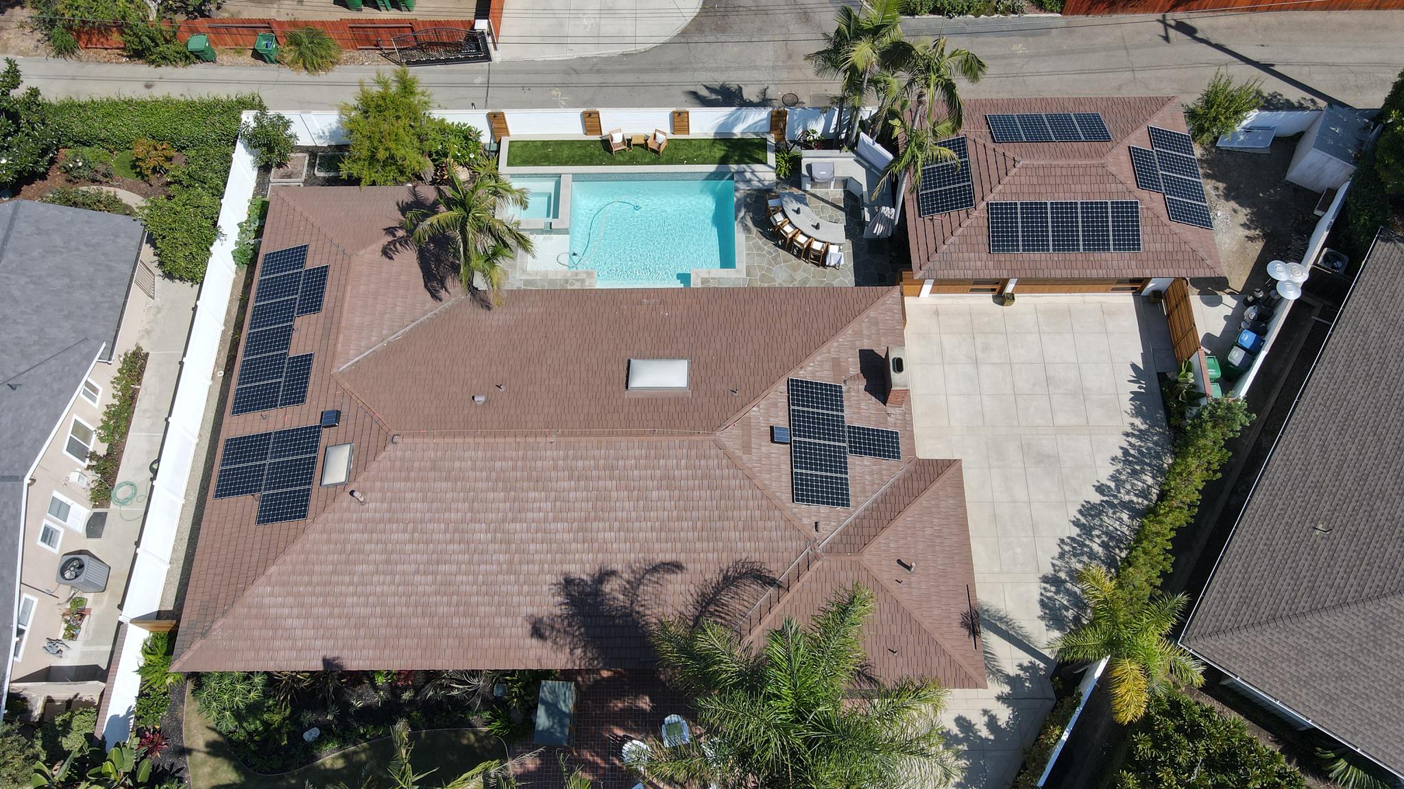 Completed Installation on a metal roof - Santa Ana, CA