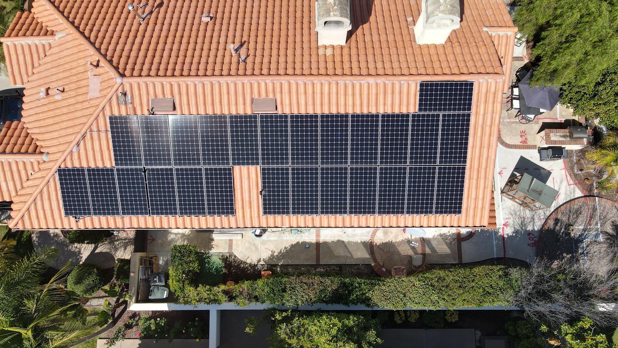 Completed custom Installation on a clay roof in Laguna Niguel, CA