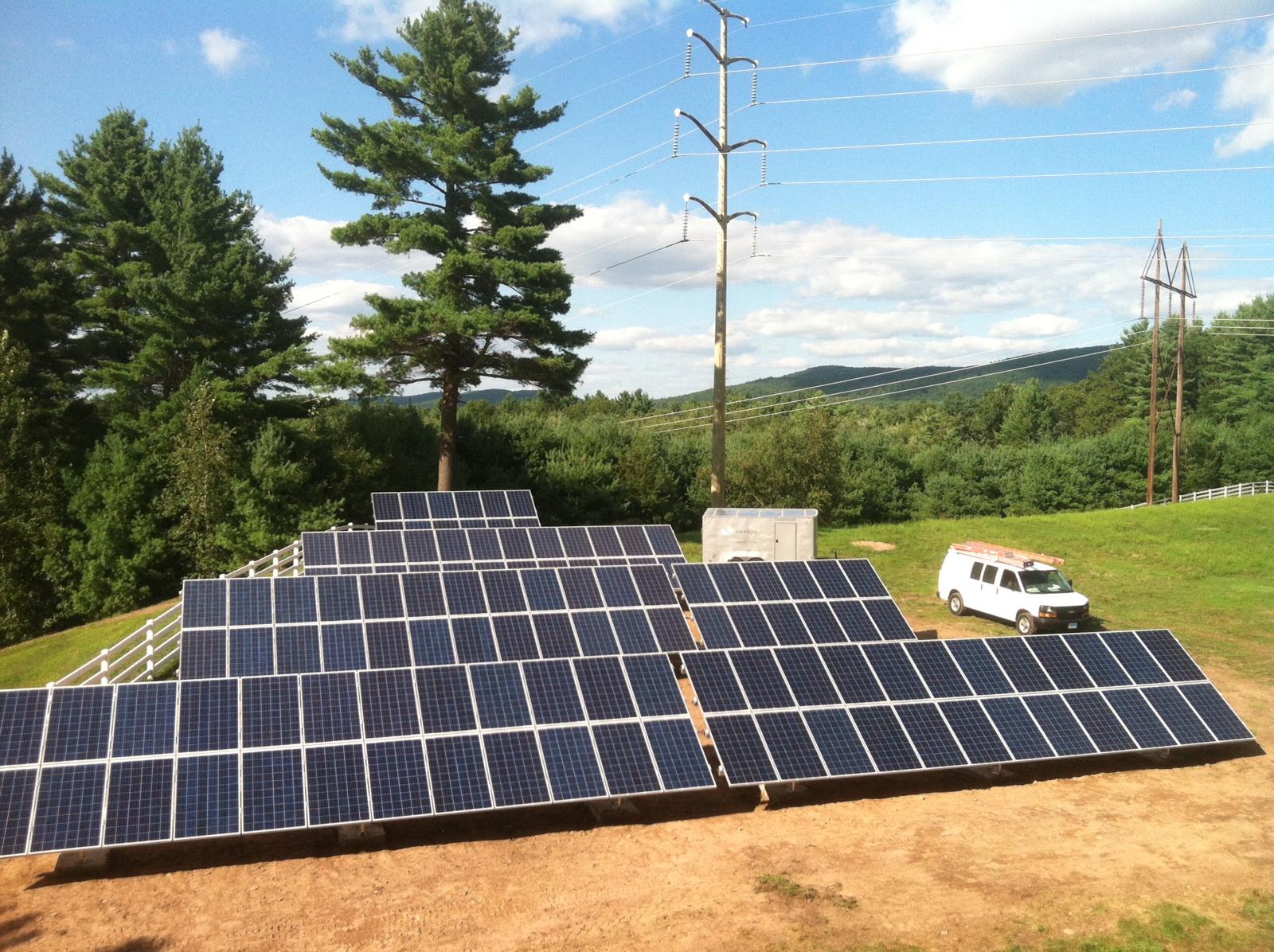 A 30 kW ground mount solar system installed in July on a home in Somers, CT.