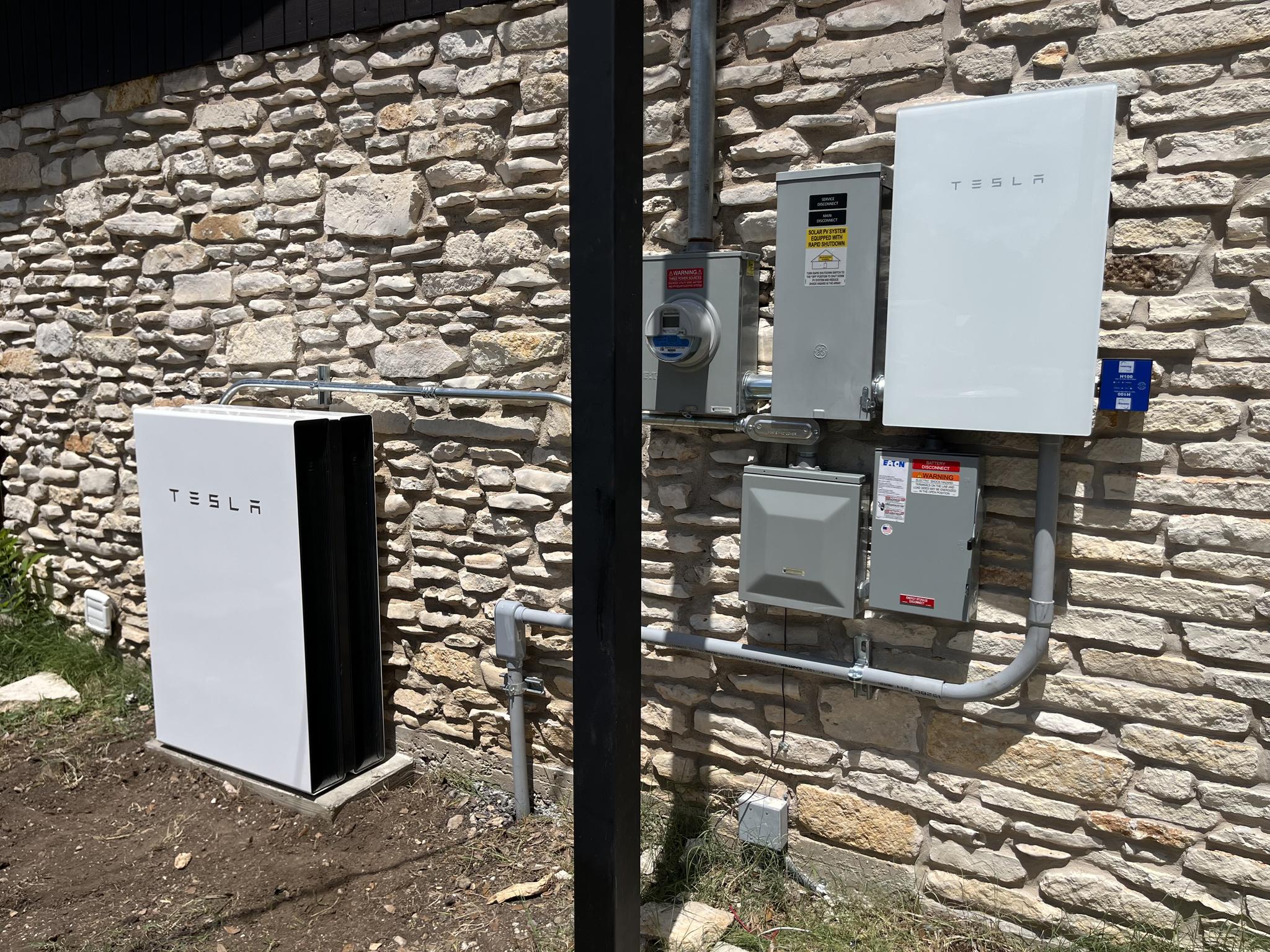 Powerwalls outdoors
