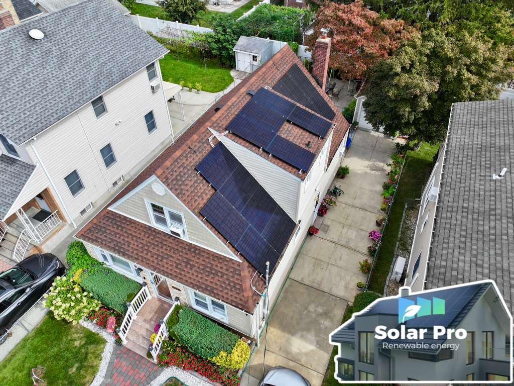 Residential solar panels on a Brooklyn home