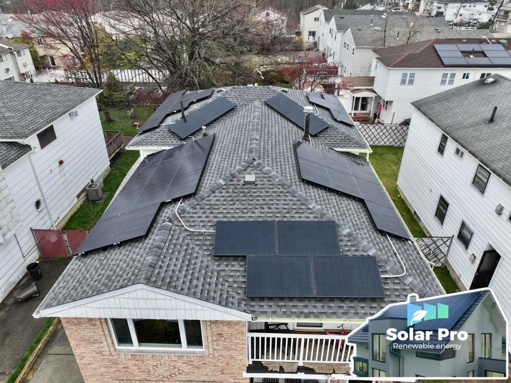 Residential solar system on a Staten Island home