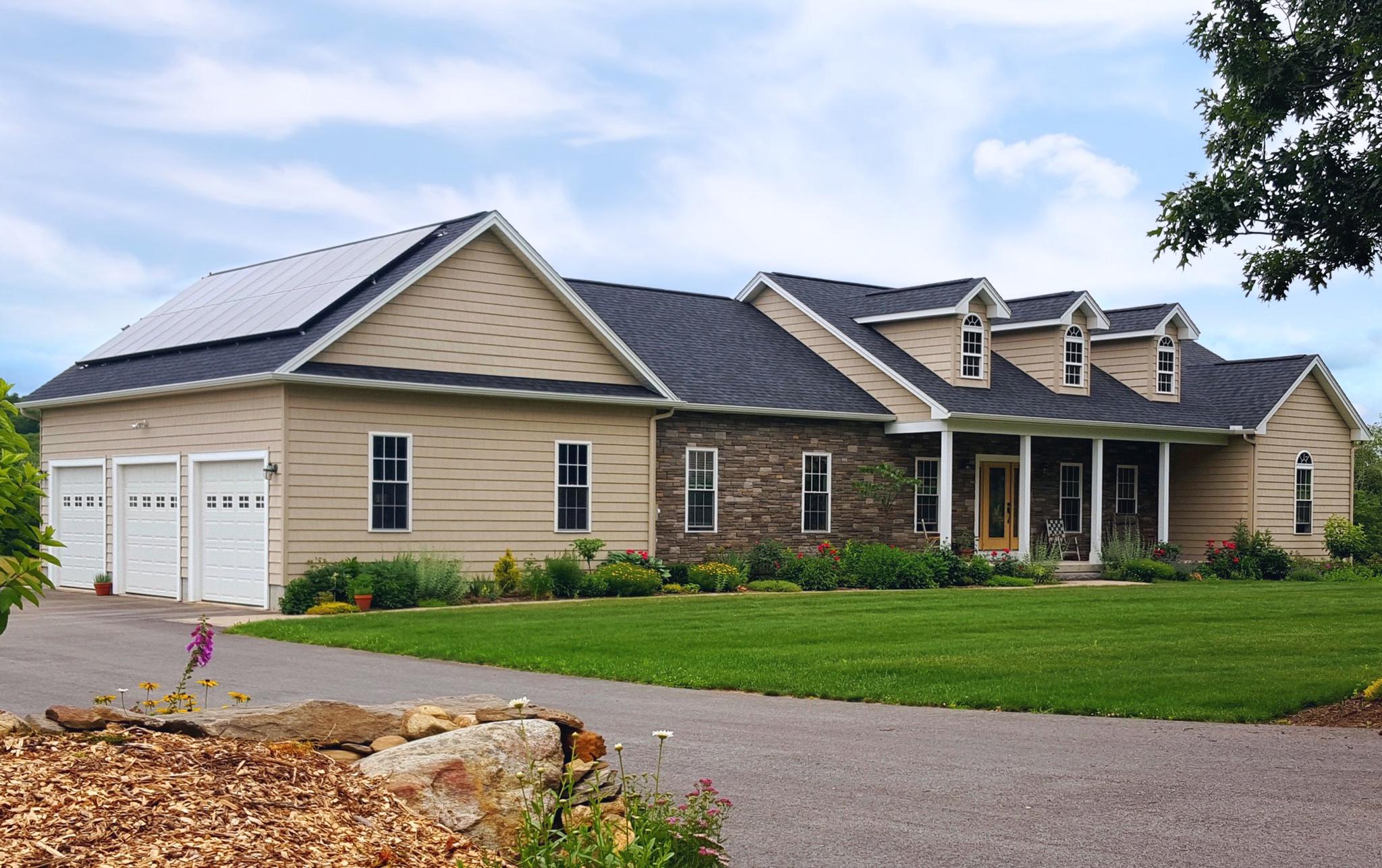 SunPower solar panels on large home in Westford, Massachusetts