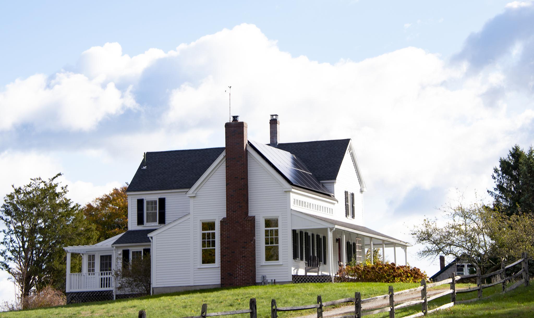 All-black solar panels on a Scituate farmhouse