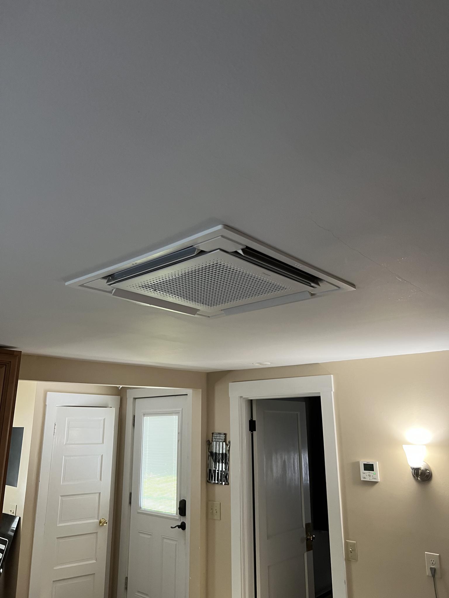 When highwall units are not preferred, we can utilize these 24"x24" 4-way ceiling cassettes. All of the benefits from a ductless system, with none of the bulk!