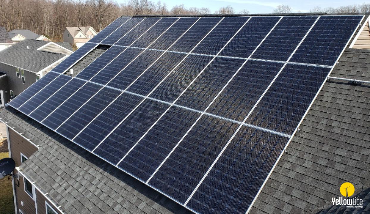 Residential Roof Mount Solar Panel Installation in Avon, Ohio.