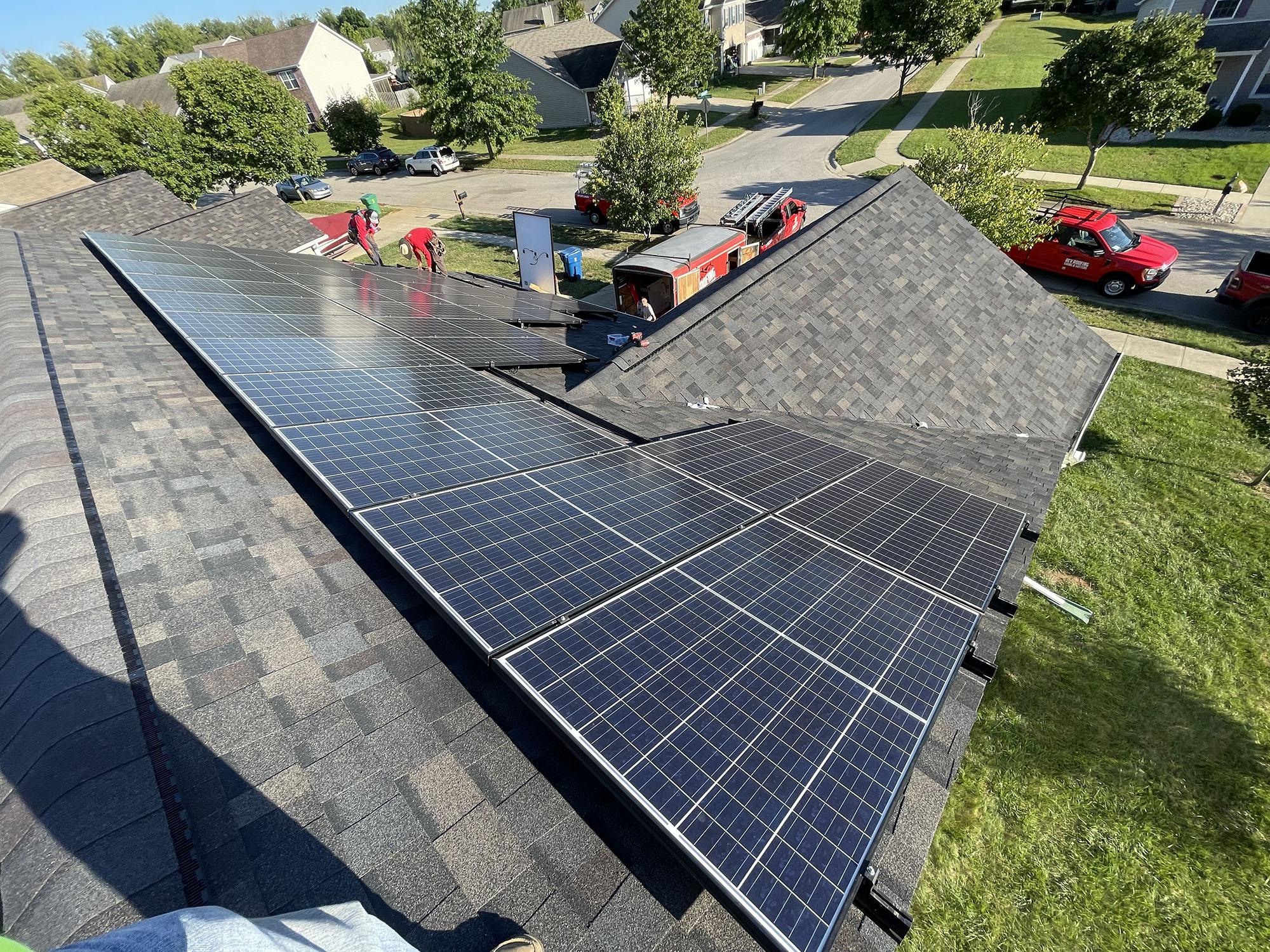 Residential roof mount system installation