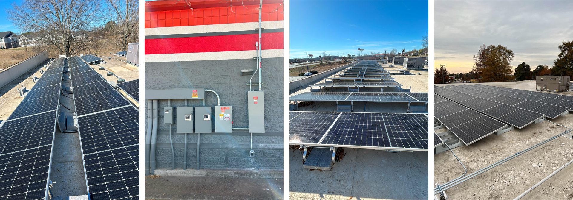 Commercial solar panel install