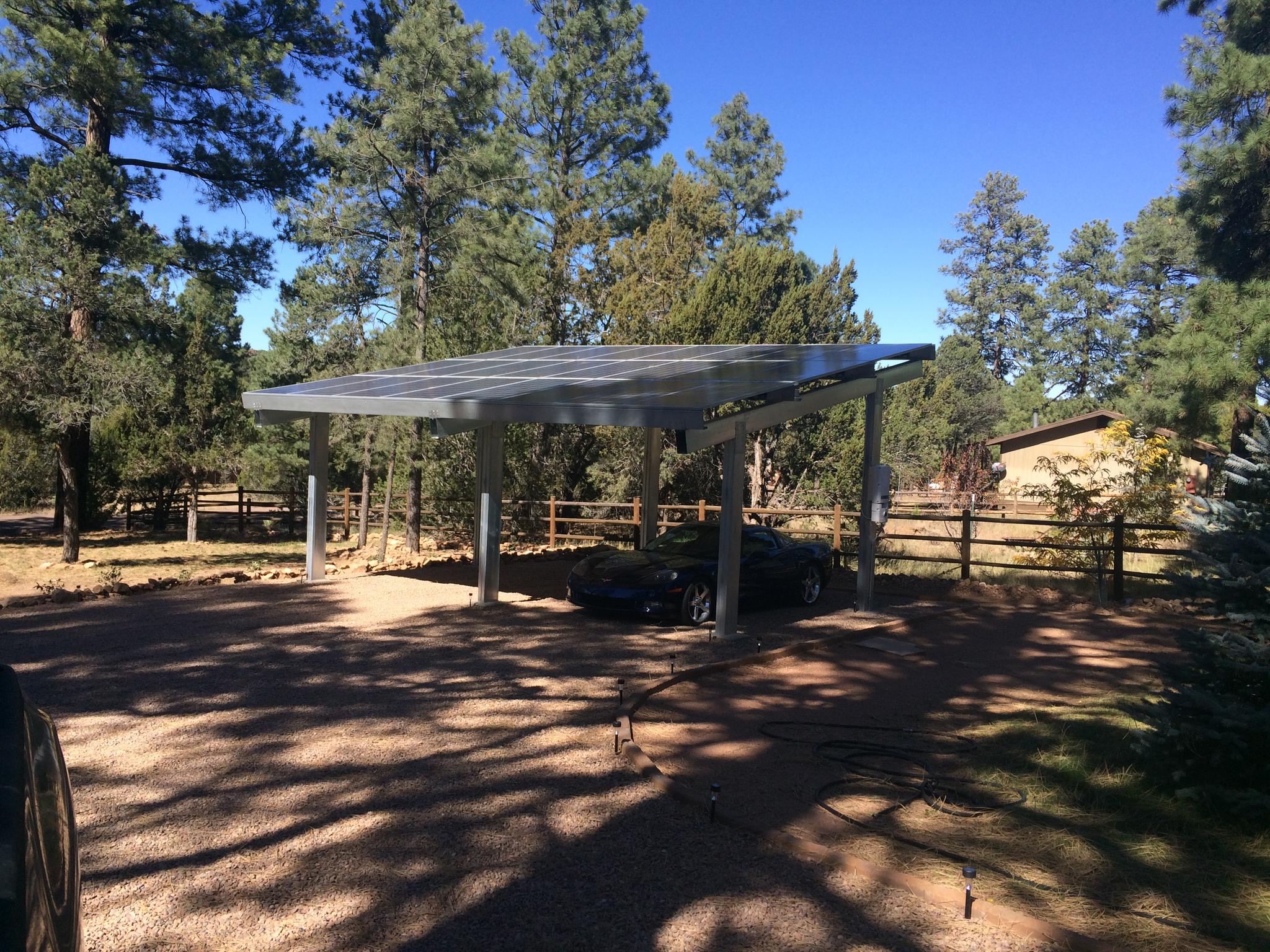 Solar Shade structure with optimizers due to shading