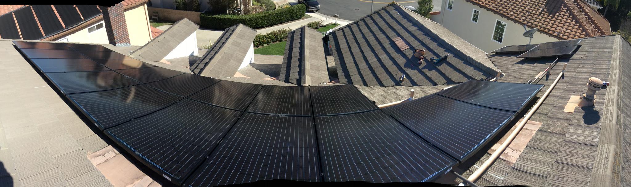 Finished installation with all panels leveled and lined up