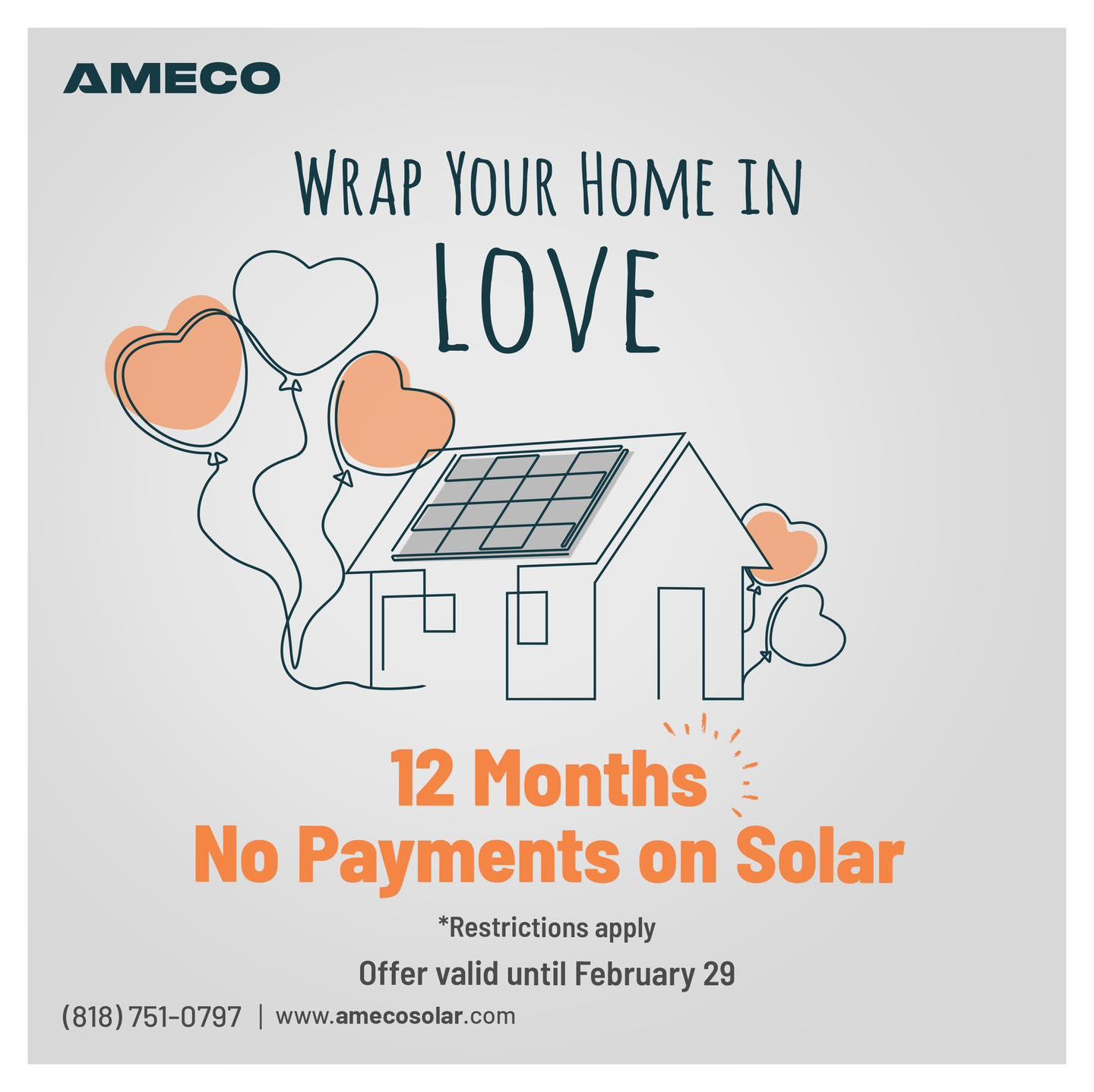 Leap into Solar Savings this Love Month!  Go Solar by the end of February and enjoy a year with ZERO payments.