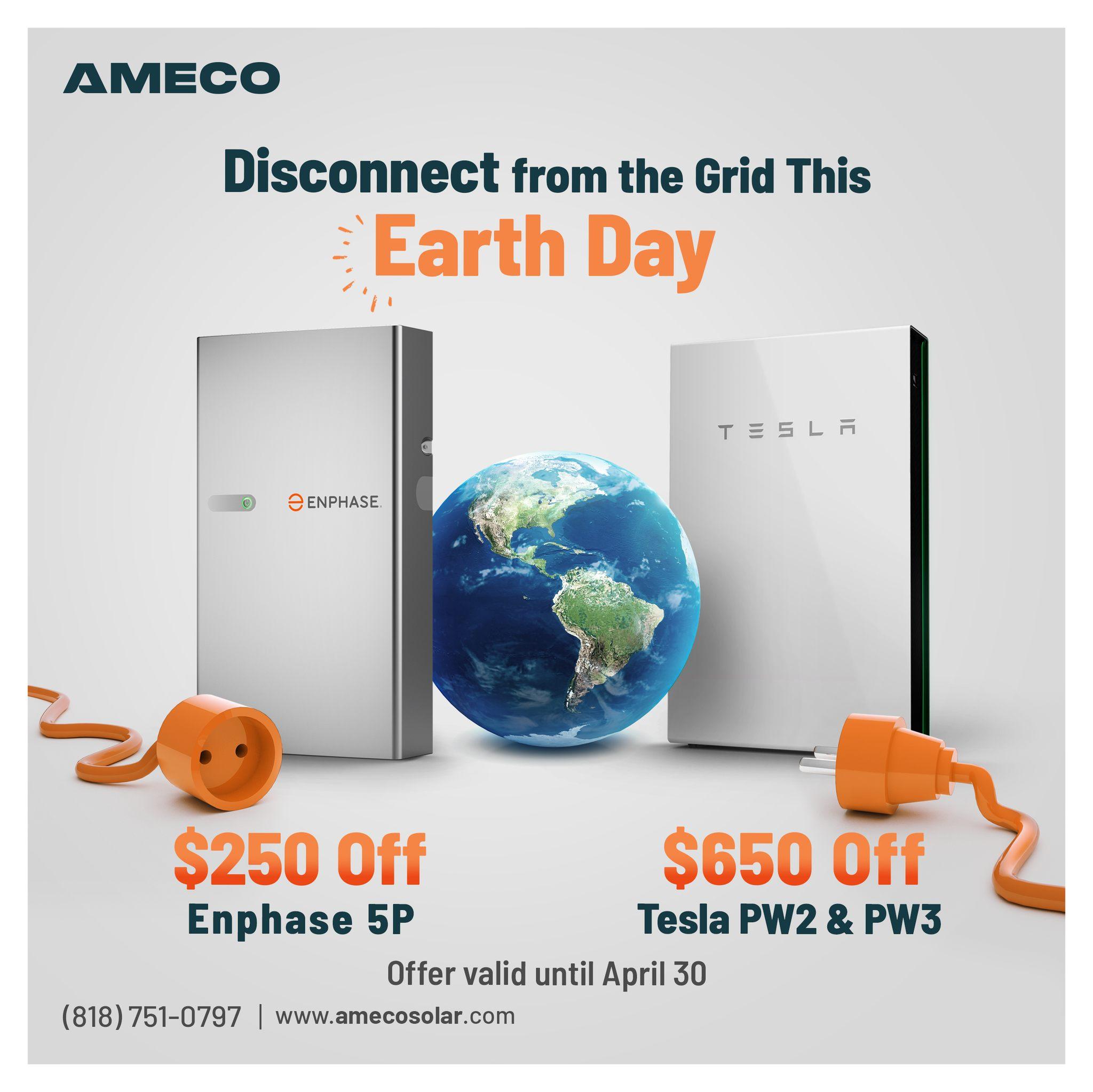 Enjoy $250 off per Enphase 5P battery or $650 off per Tesla Powerwall. Power your home with stored solar energy and take control of your energy consumption.