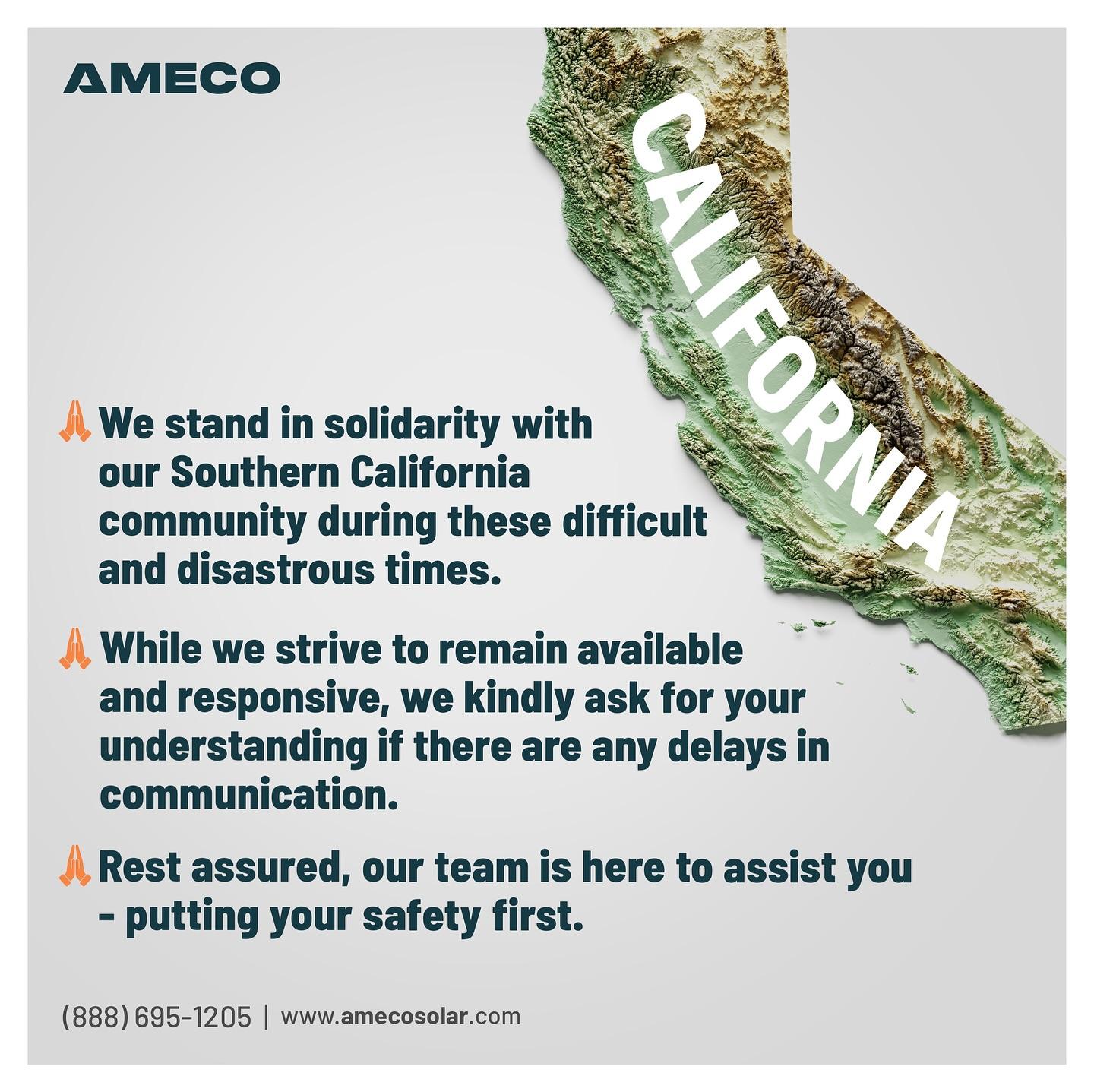 Our thoughts and prayers are with California and everyone impacted by these devastating events.