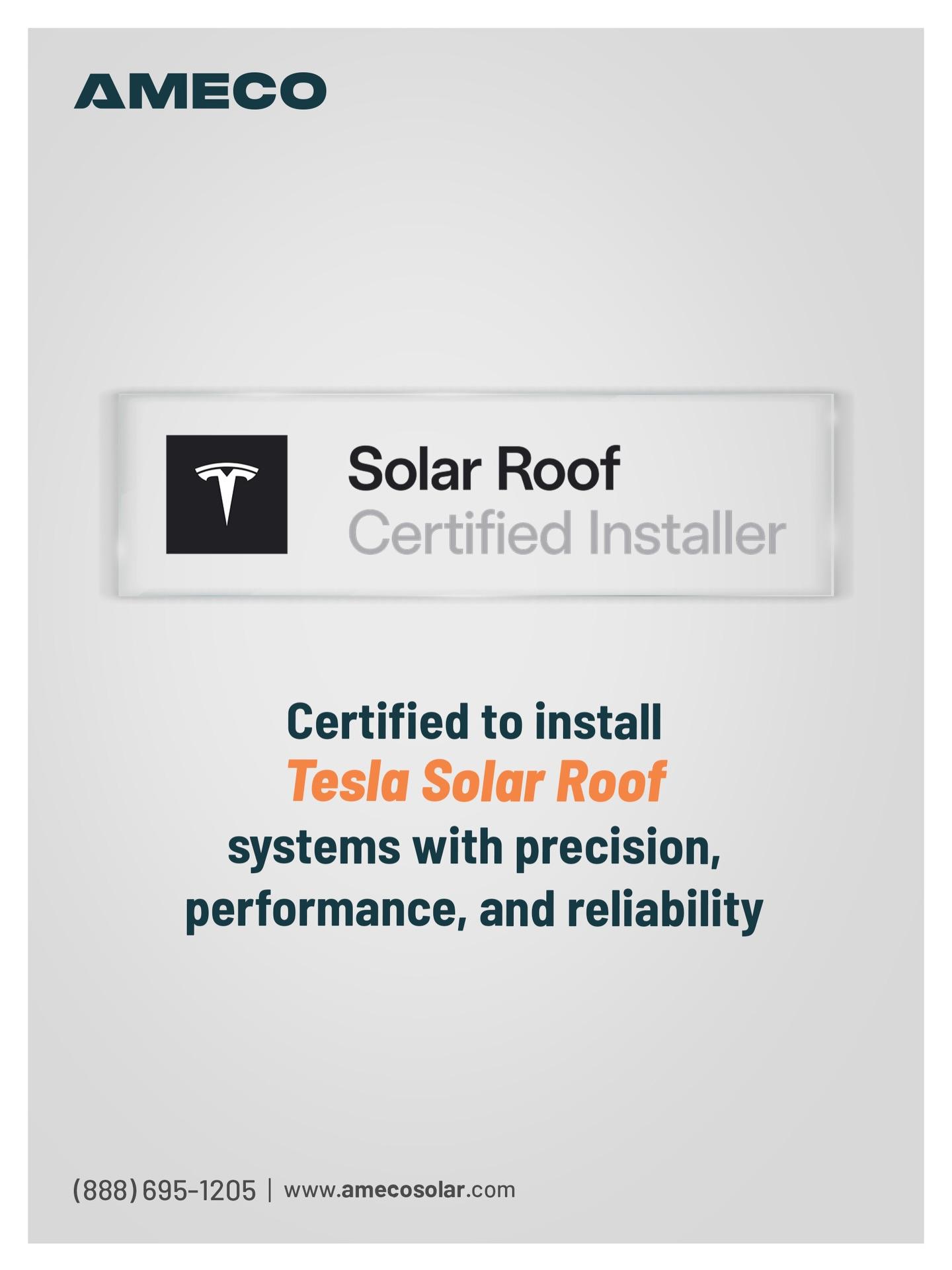 Certified for Tesla Solar Roof installations with a focus on quality from start to finish.