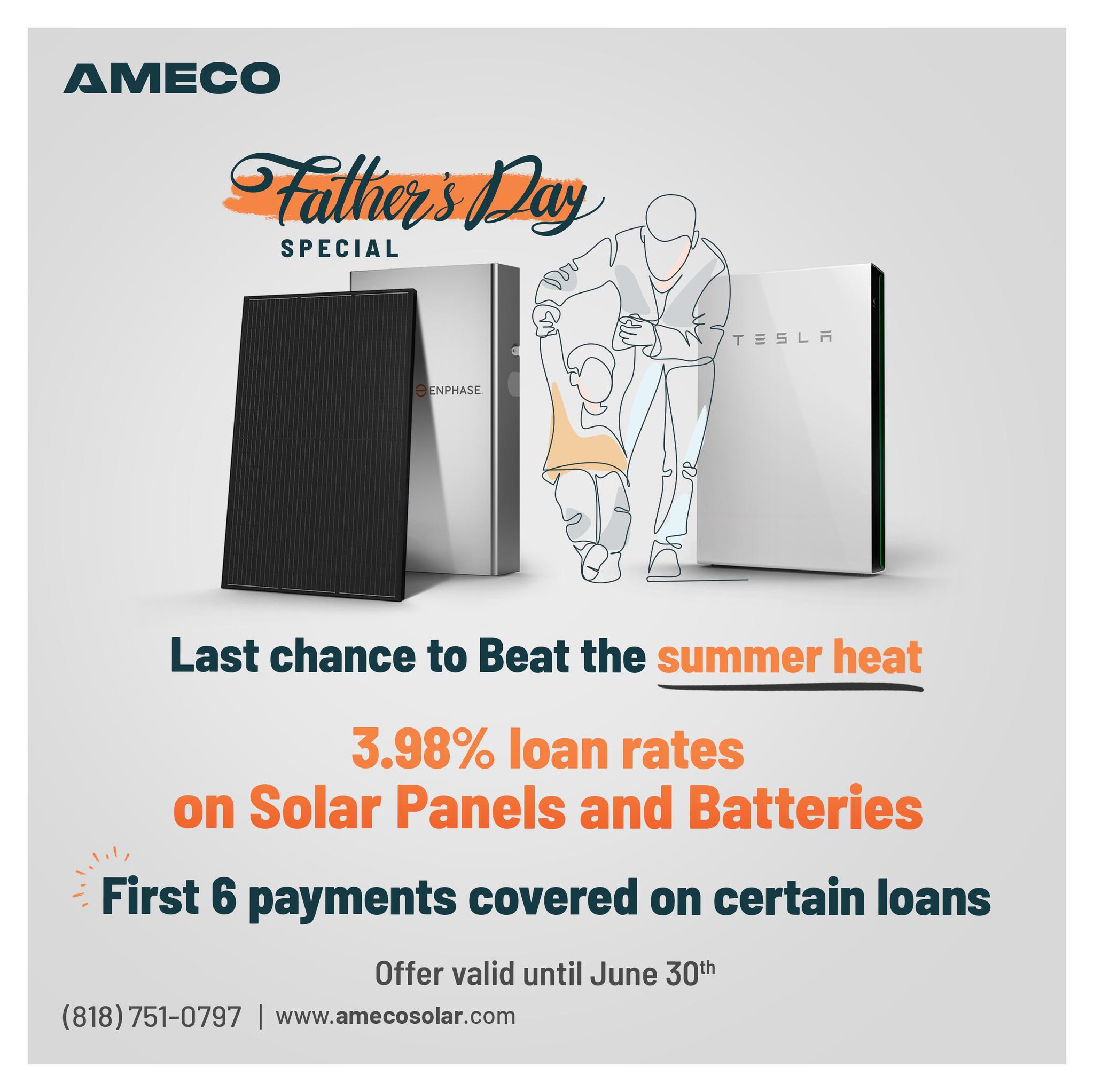 Celebrate Father’s Day with AMECO! Hurry, this offer is valid until June 30th.