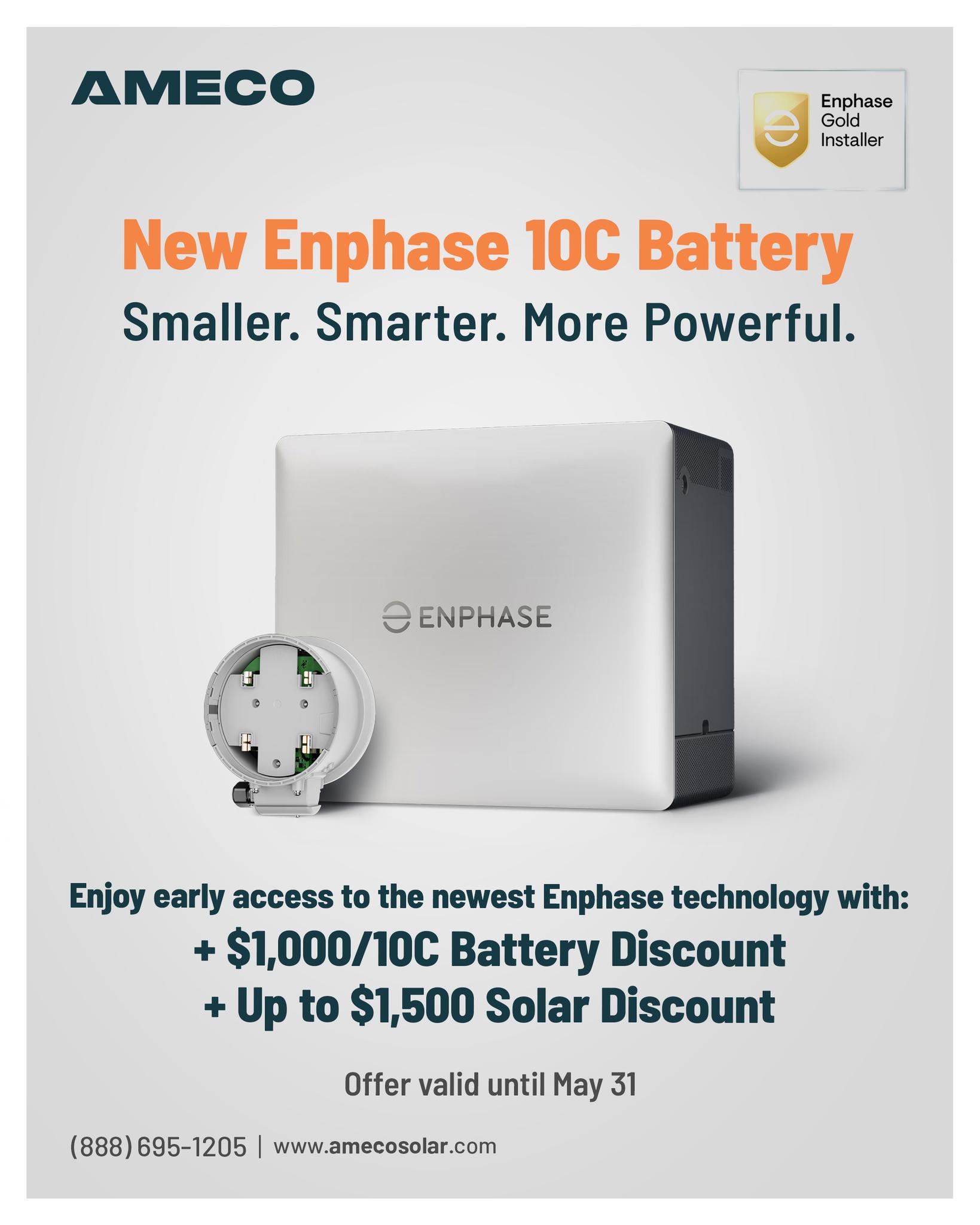 Big news: the next-gen Enphase 10C battery just launched—and AMECO is one of the first to offer it