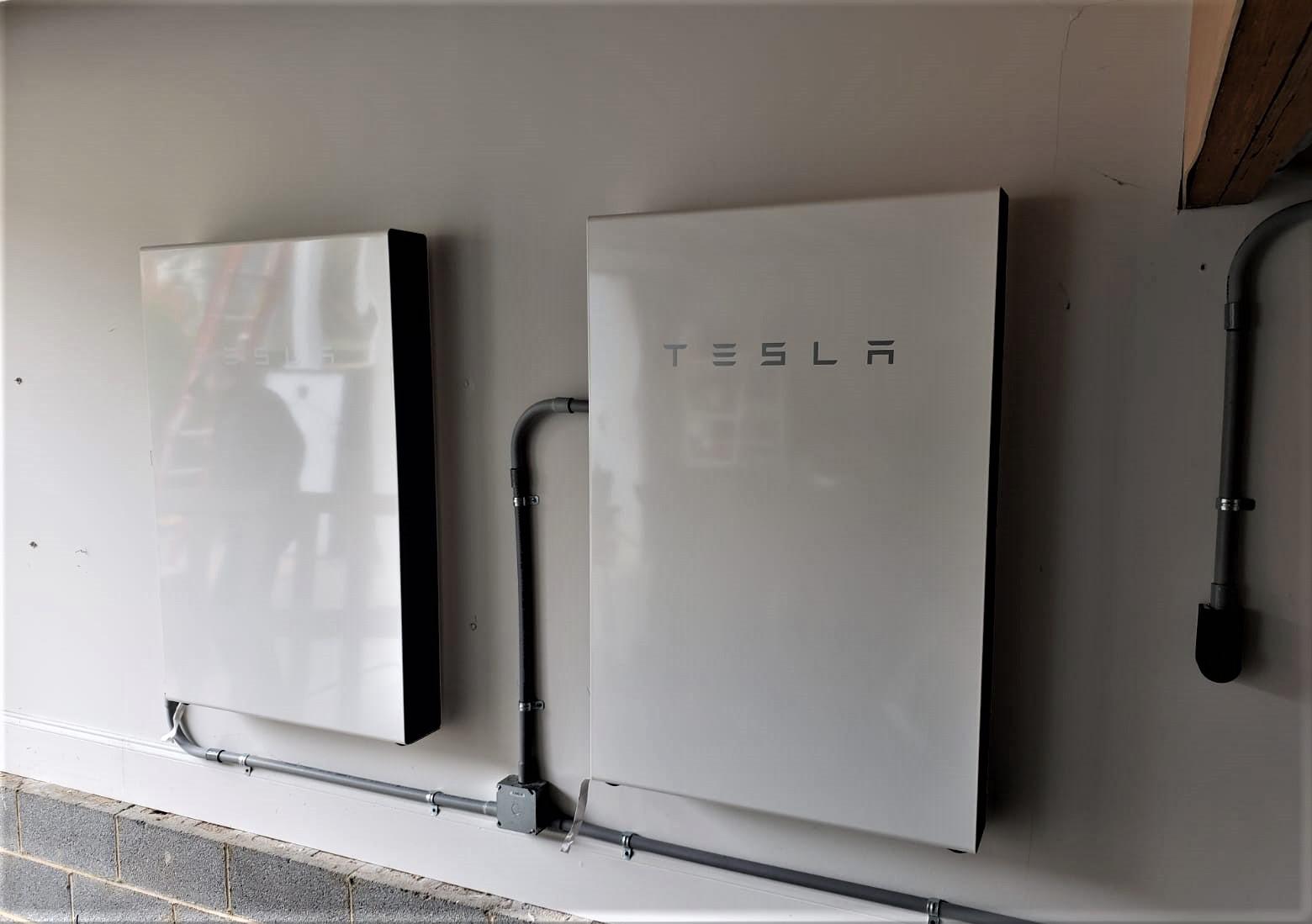 (2) Tesla PowerWall 2 batteries.