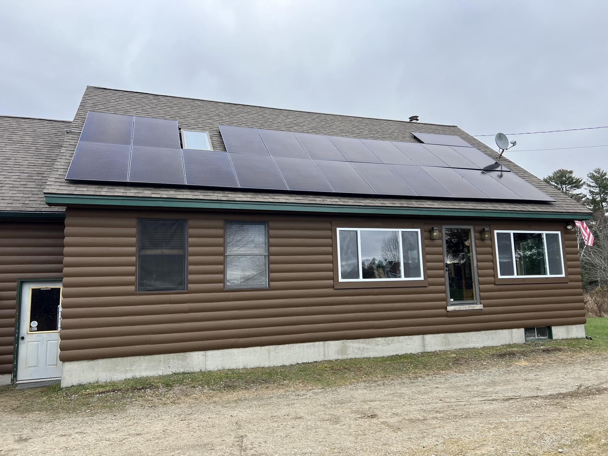 Residential Solar Installation on a Maine cabin