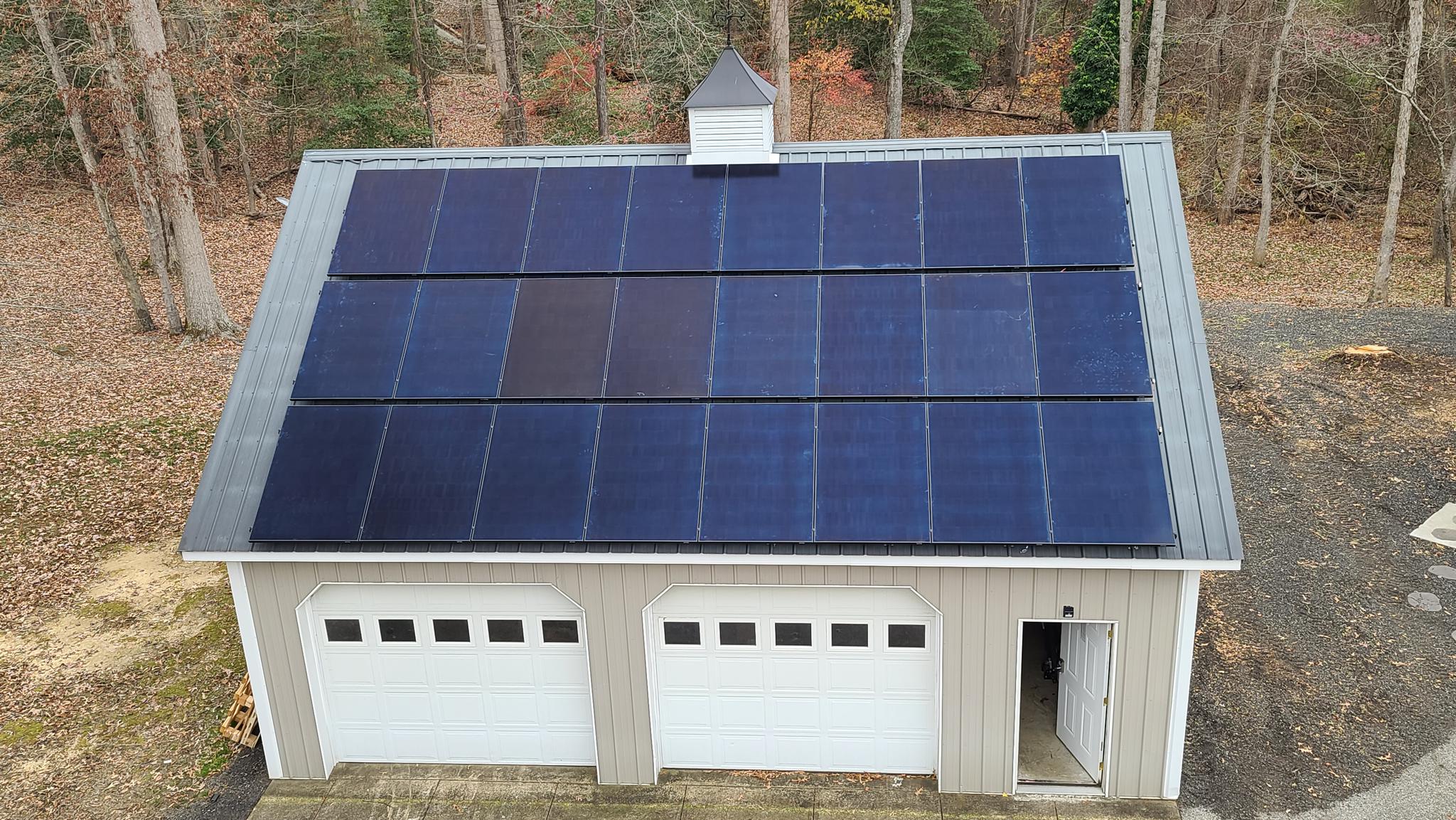 Solaria panels on Garage