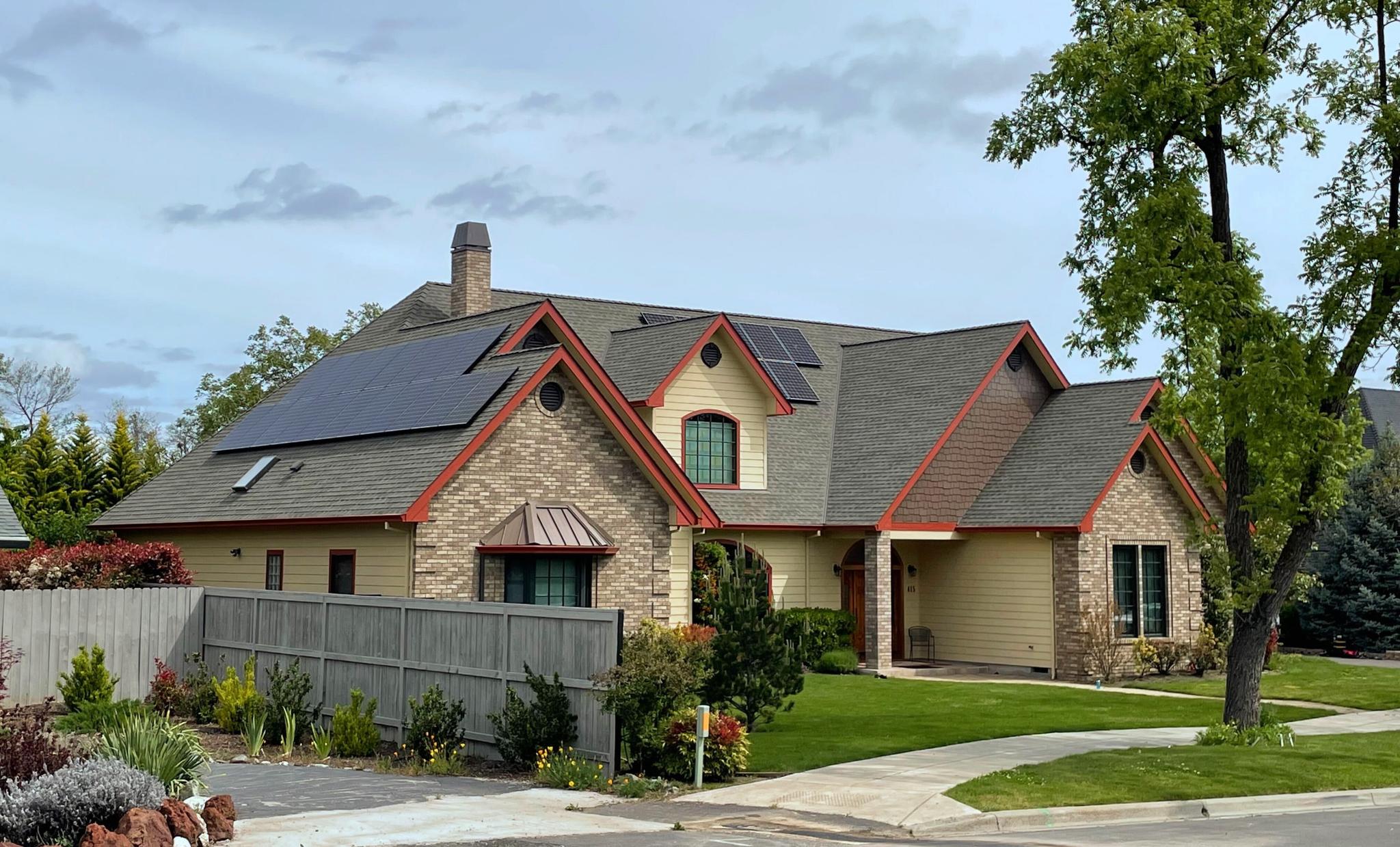 Solar panels installed on a Southern Oregon home.