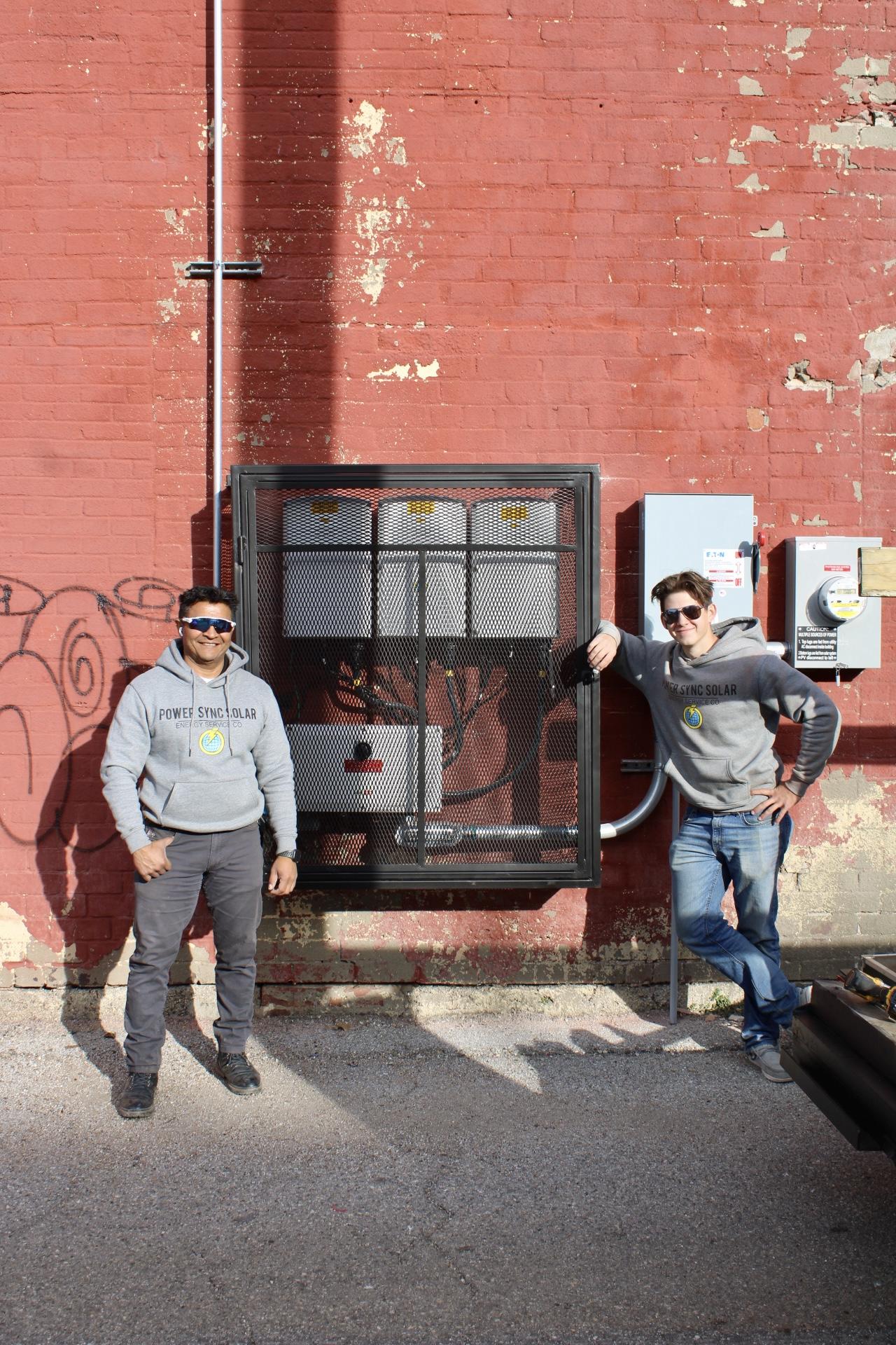 Power Sync Solar installers at Jock's Nitch in Pittsburg, KS