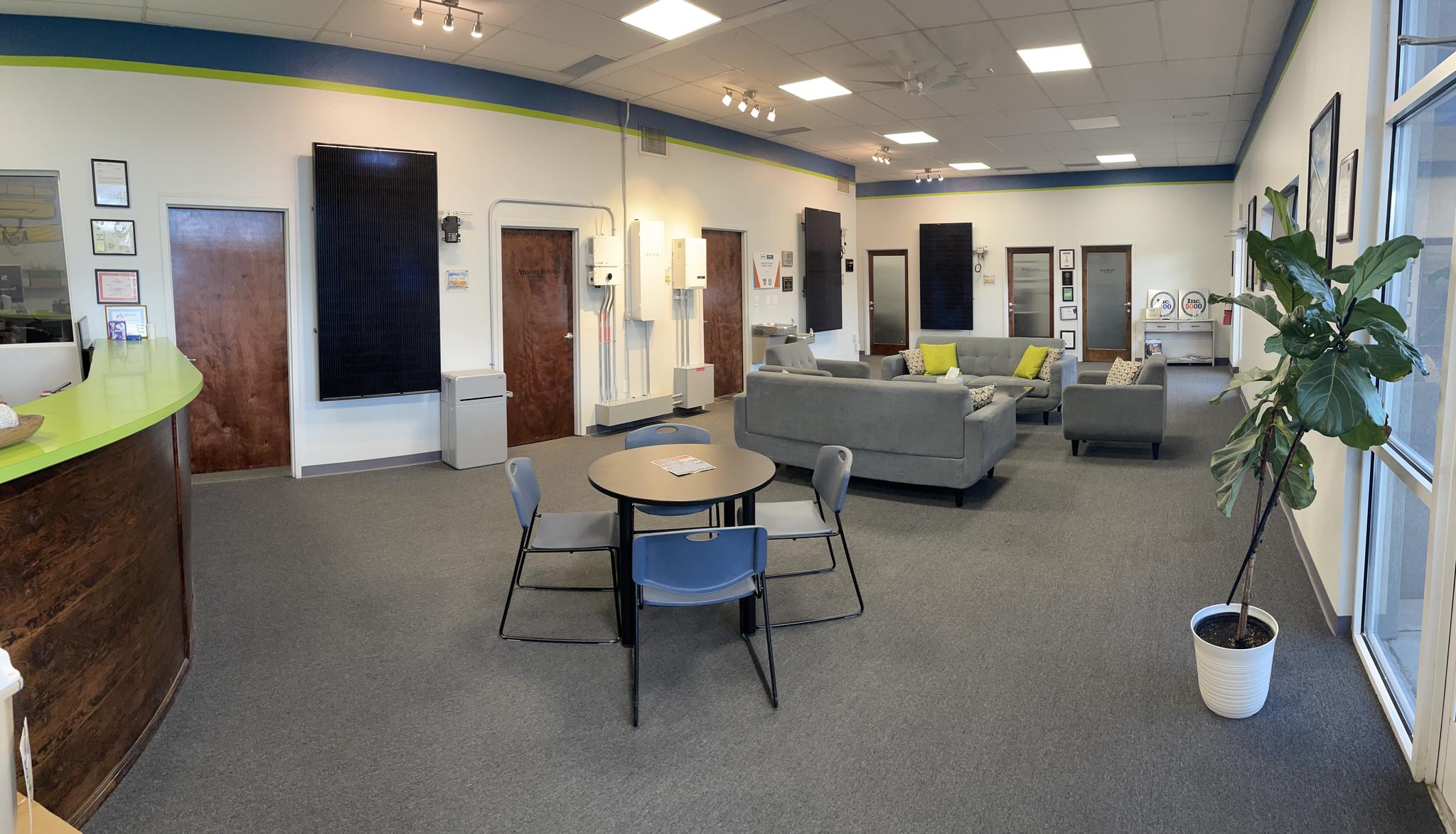 We have a fully functioning show room at our Headquarters in Meridain. This is a great space to check out the products that we install and meet the staff.