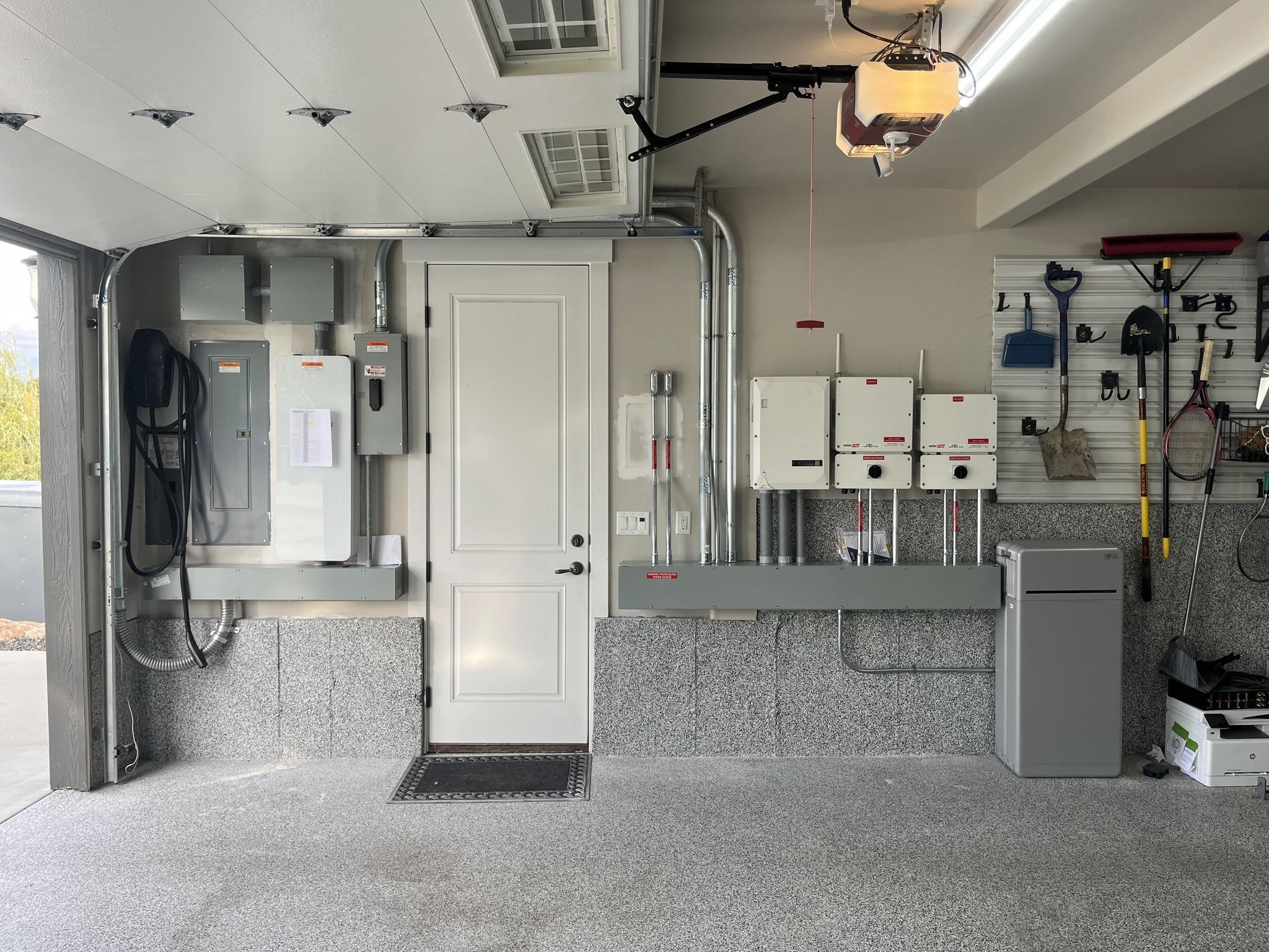 Seen here is a SolarEgde, LG Chem battery, and SPAN panel installtion.