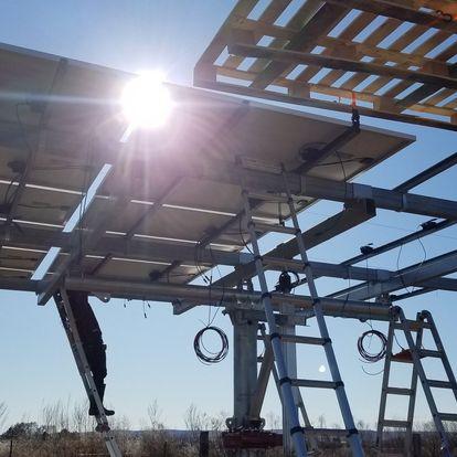 Here we are constructing a 42 panel solar tracker