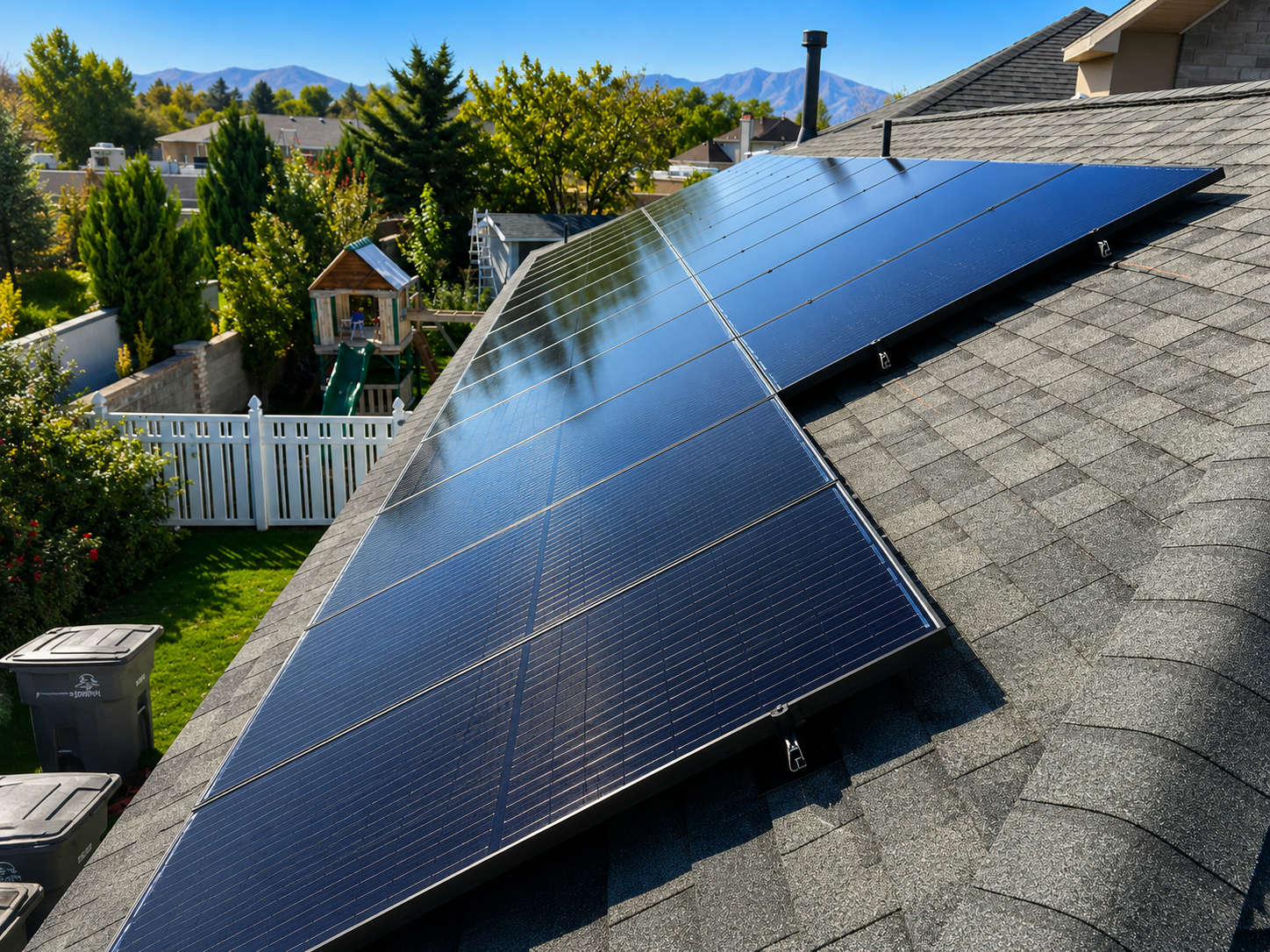 Aerial view of Spring Solar rooftop installation