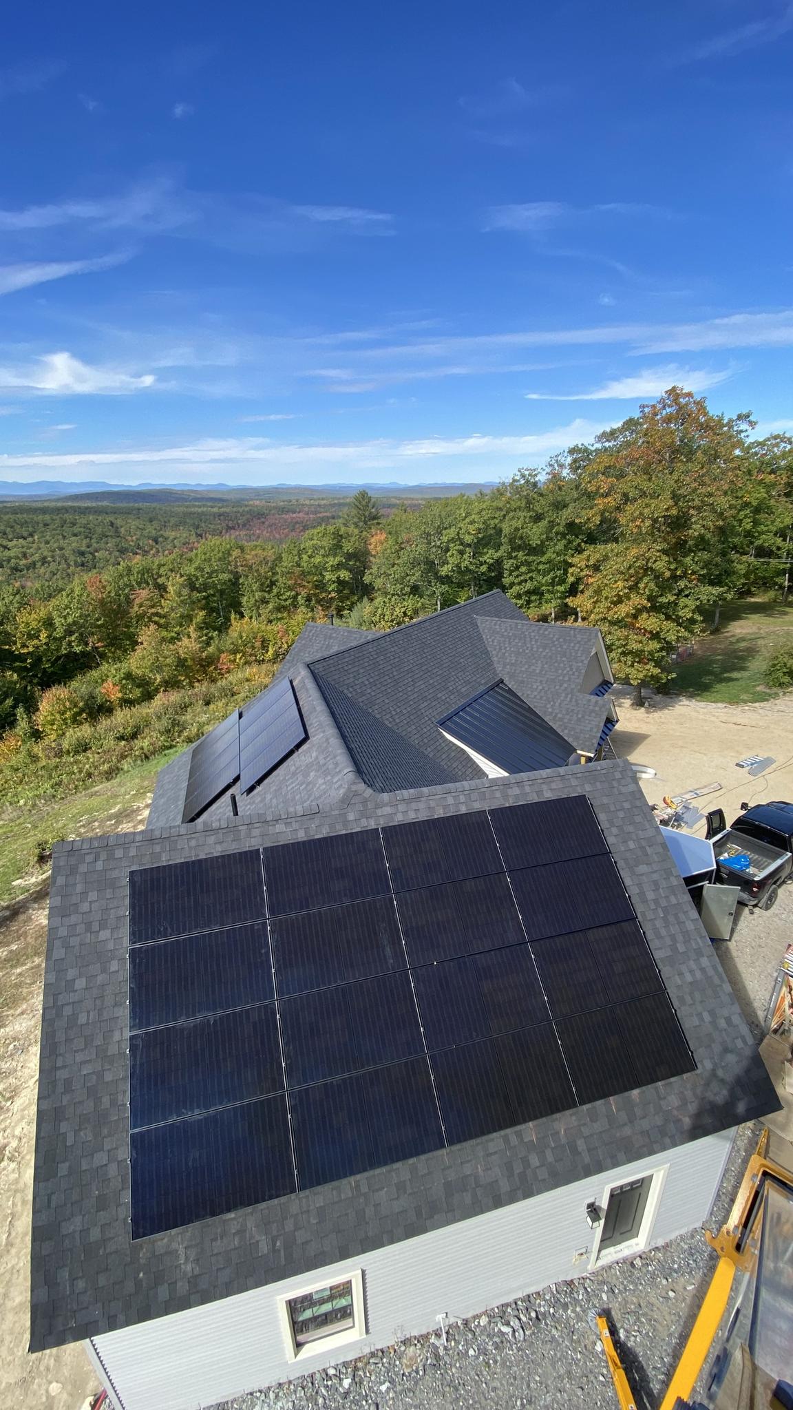9.6kW system powered by Qcell panels and Enphase microinverters. Casco, ME