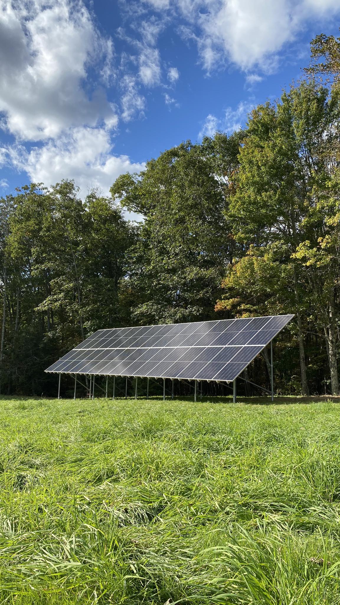 15.8kW ground mounted system powered by Enphase microinverters. Gorham, ME