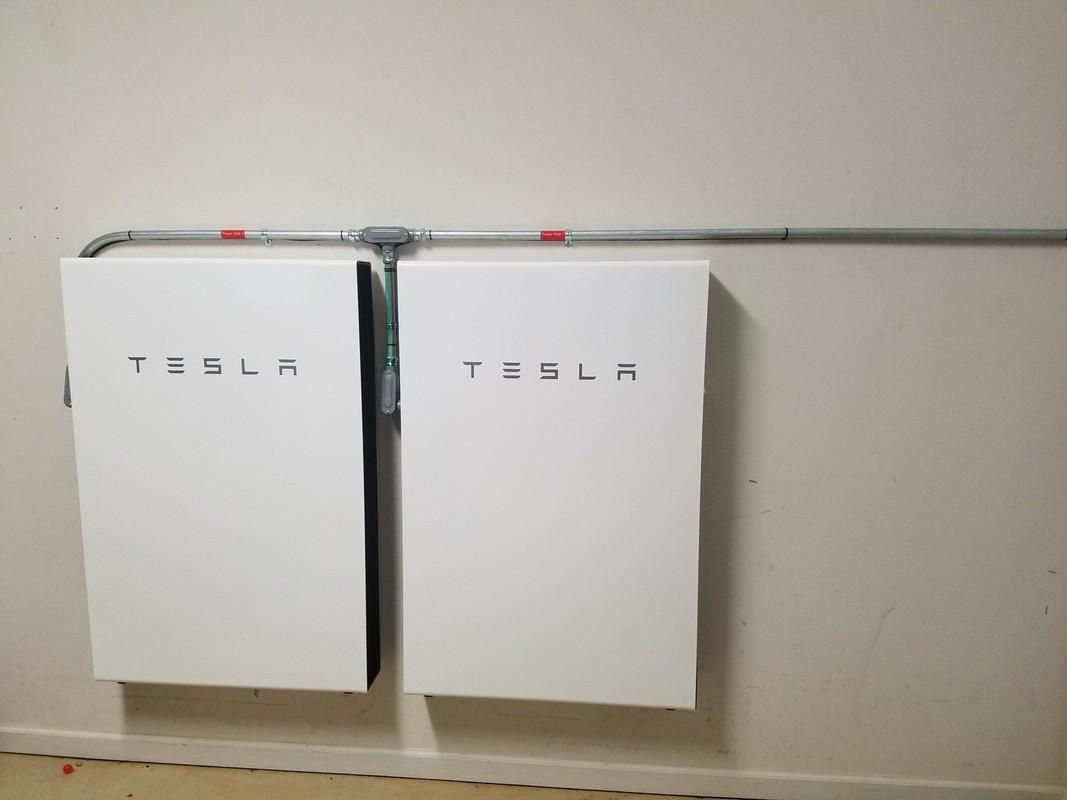 Two Tesla Powerwalls installed