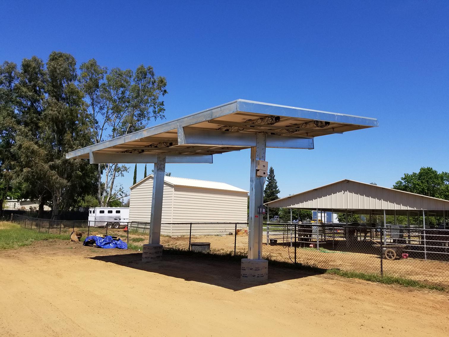 9kw solar carport shade structure for livestock