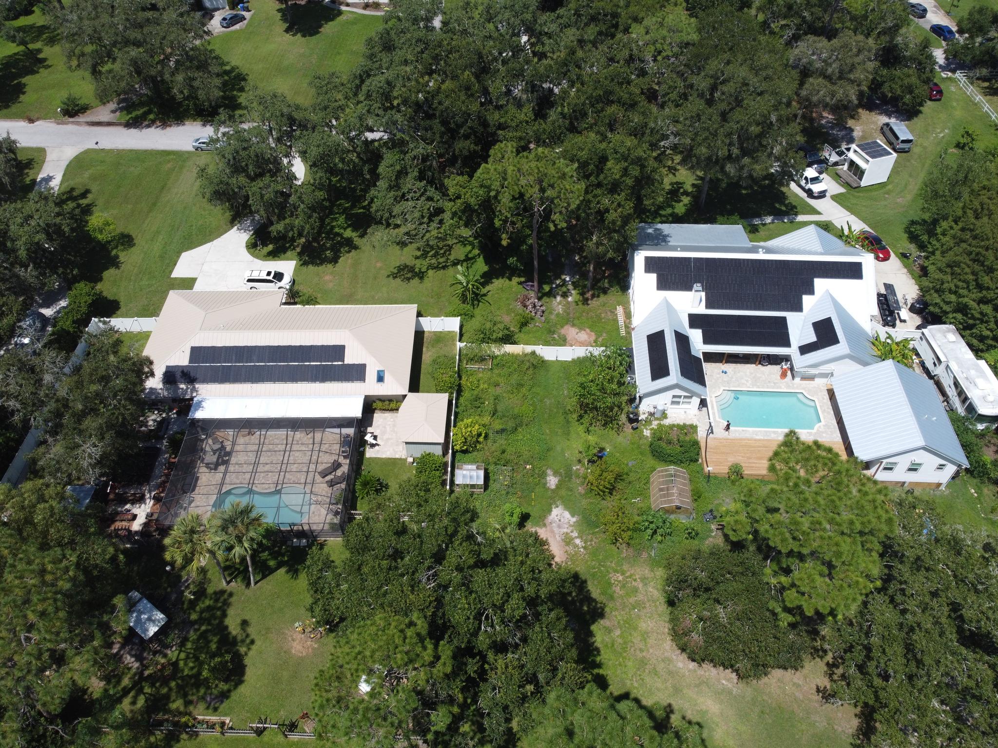Two Neighboring Customers with Solar and New Standing Seam Metal Roof Install