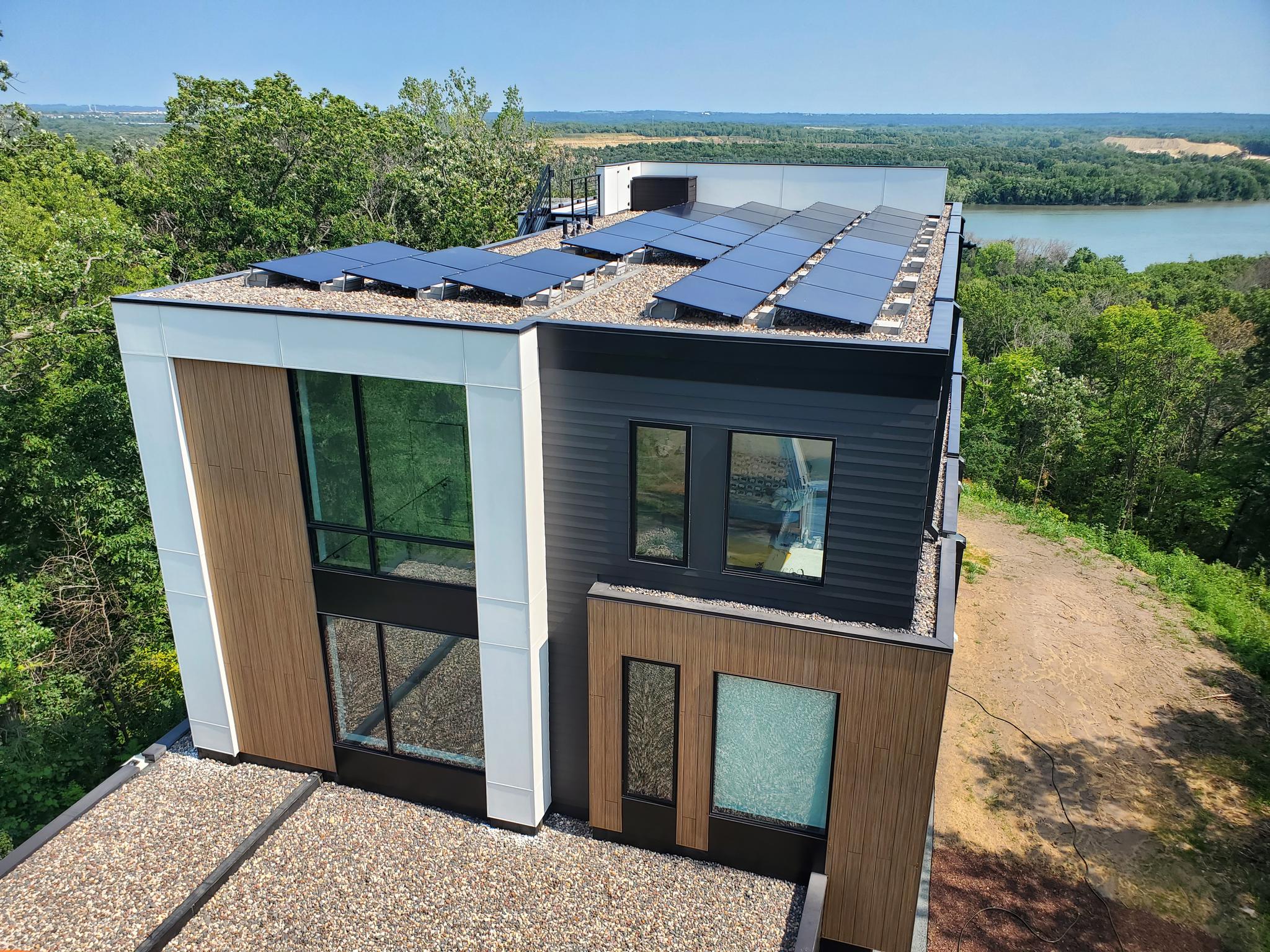 Ballasted Solar on river side home