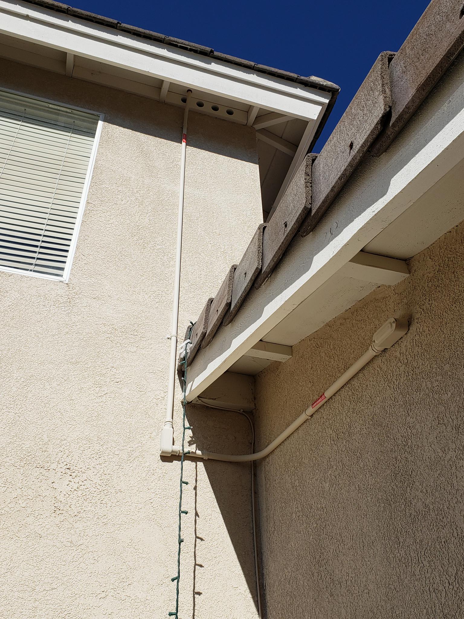 Conduit clean, hidden and color matched.